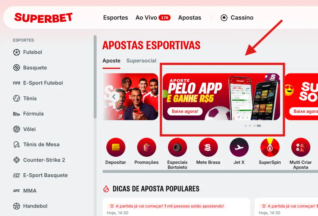 screenshot superbet app