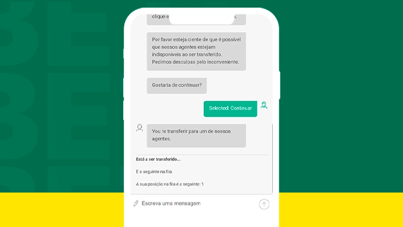 Imagem mostra smartphone aberto na página de chat da Bet365
