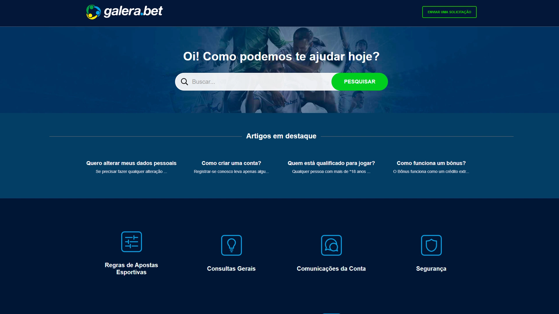 Print mostra página de Perguntas Frequentes da Galera Bet