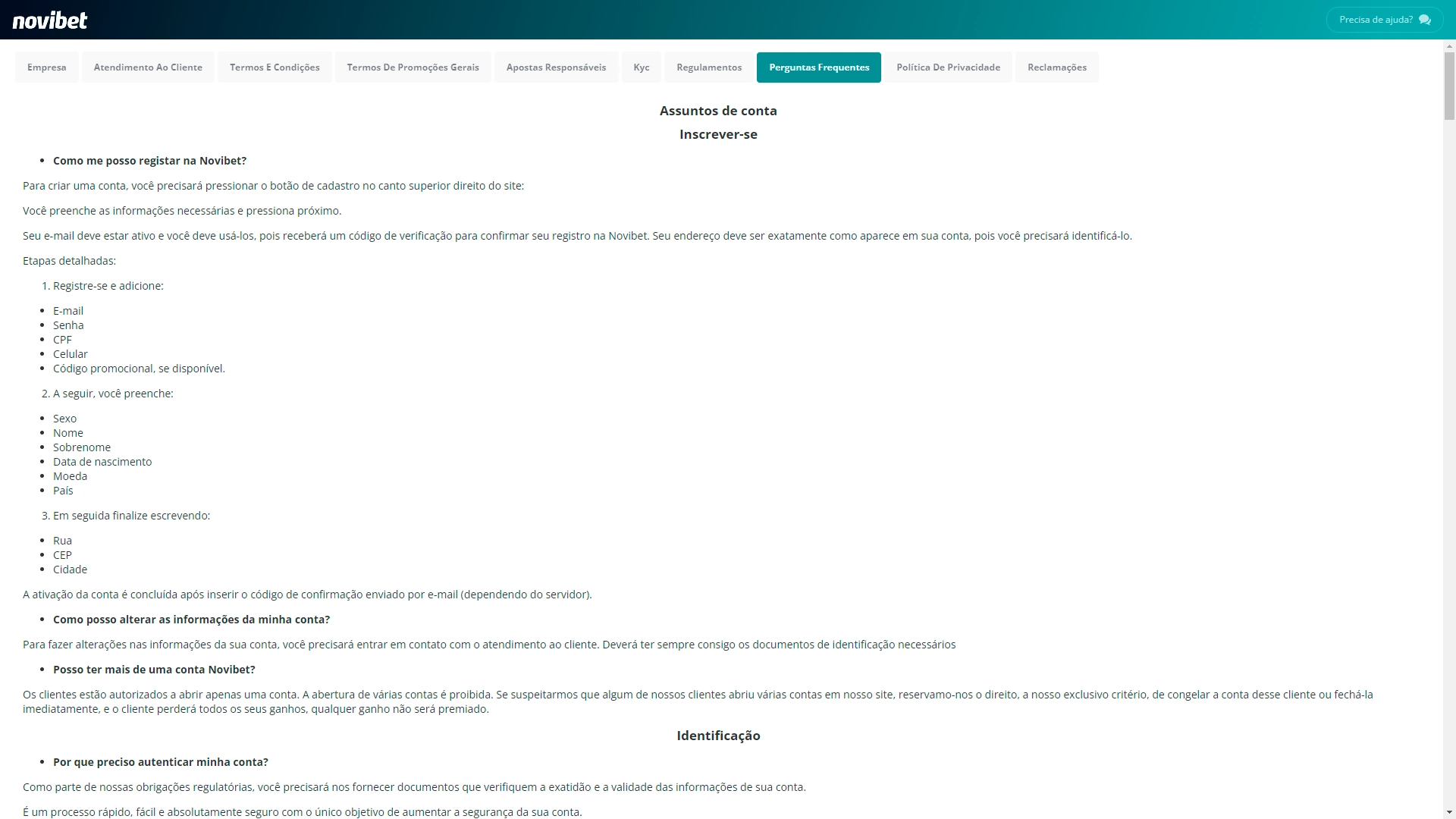 imagem captura FAQ novibet