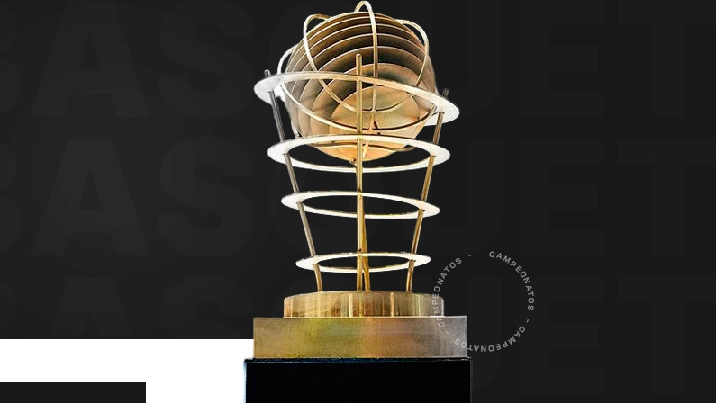 Imagem mostra troféu de um campeonato de basquete