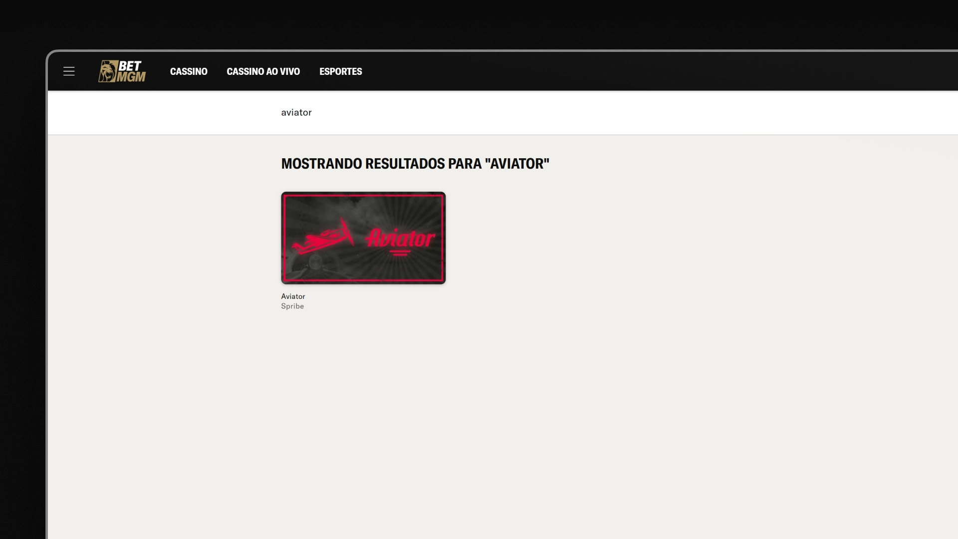 imagem Aviator BetMGM