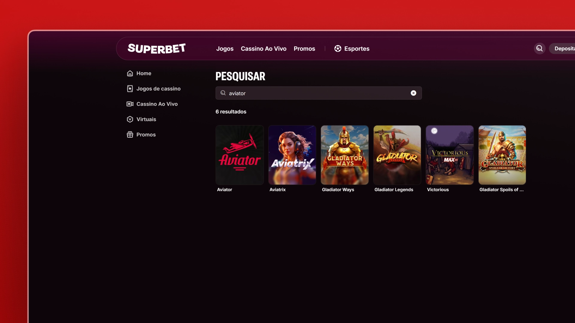 imagem Aviator superbet