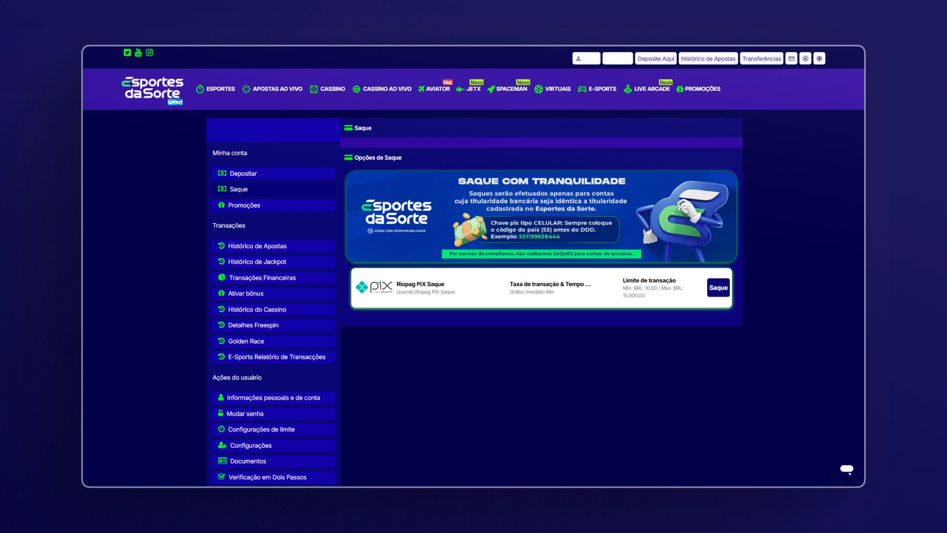 imagem Como Sacar 01 esportes da sorte