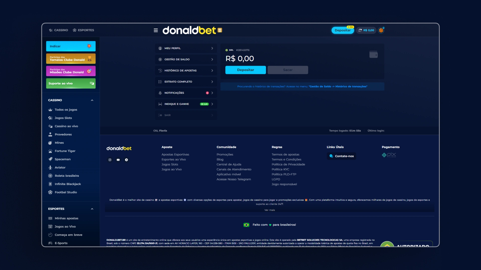 imagem Como depositar 02 donald bet