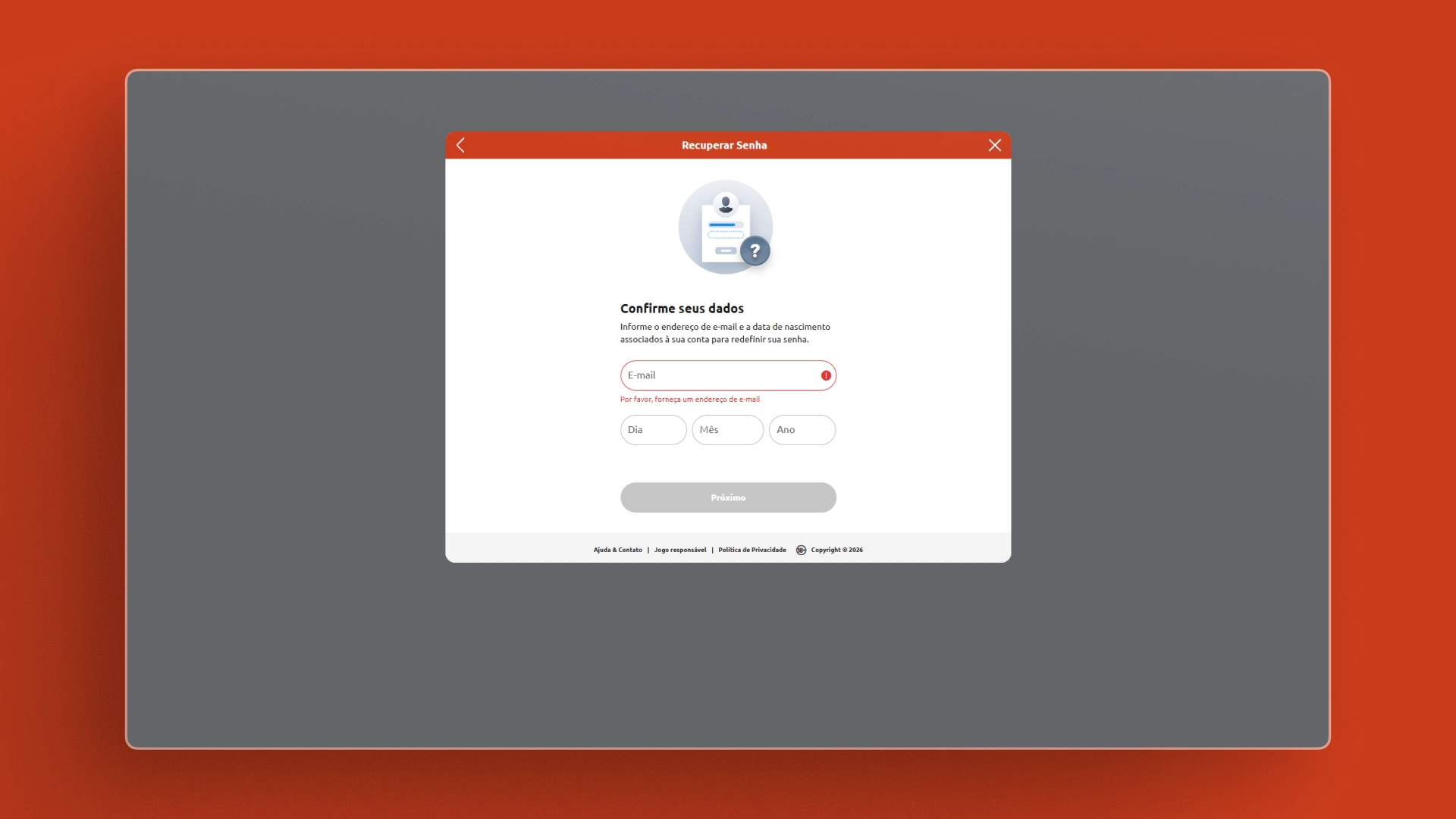 imagem Como recuperar minha conta Betboo