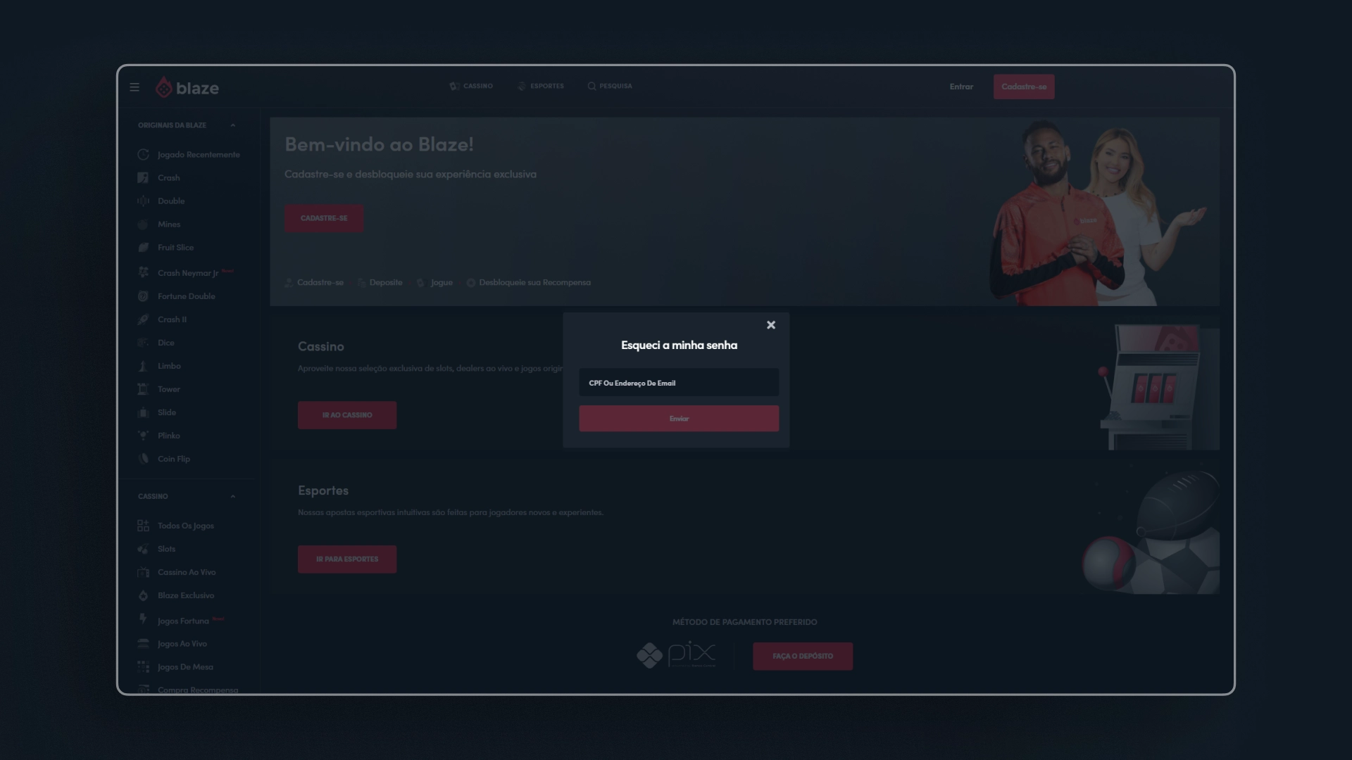 imagem Como recuperar minha conta blaze