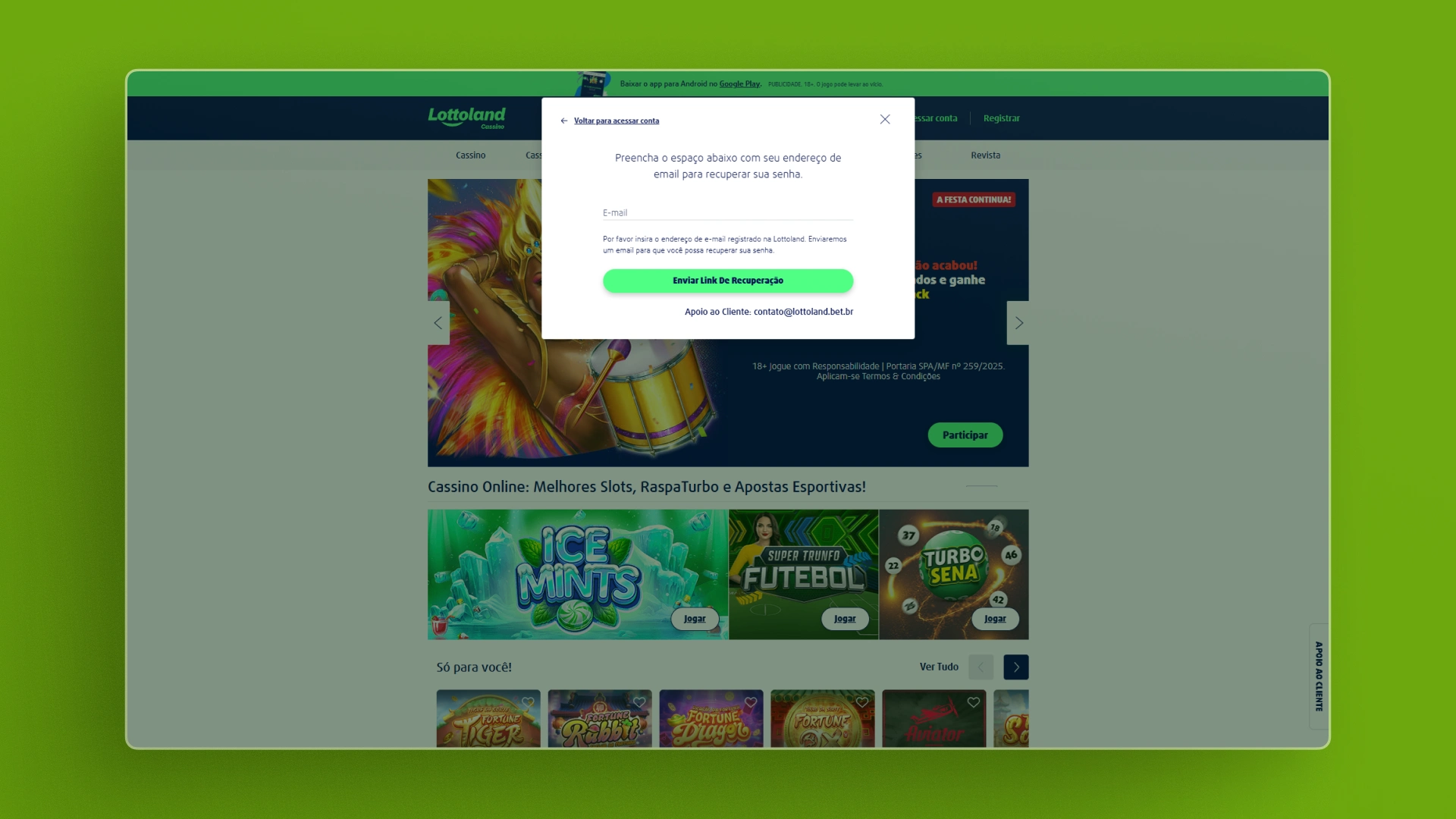 imagem Como recuperar minha conta lottoland