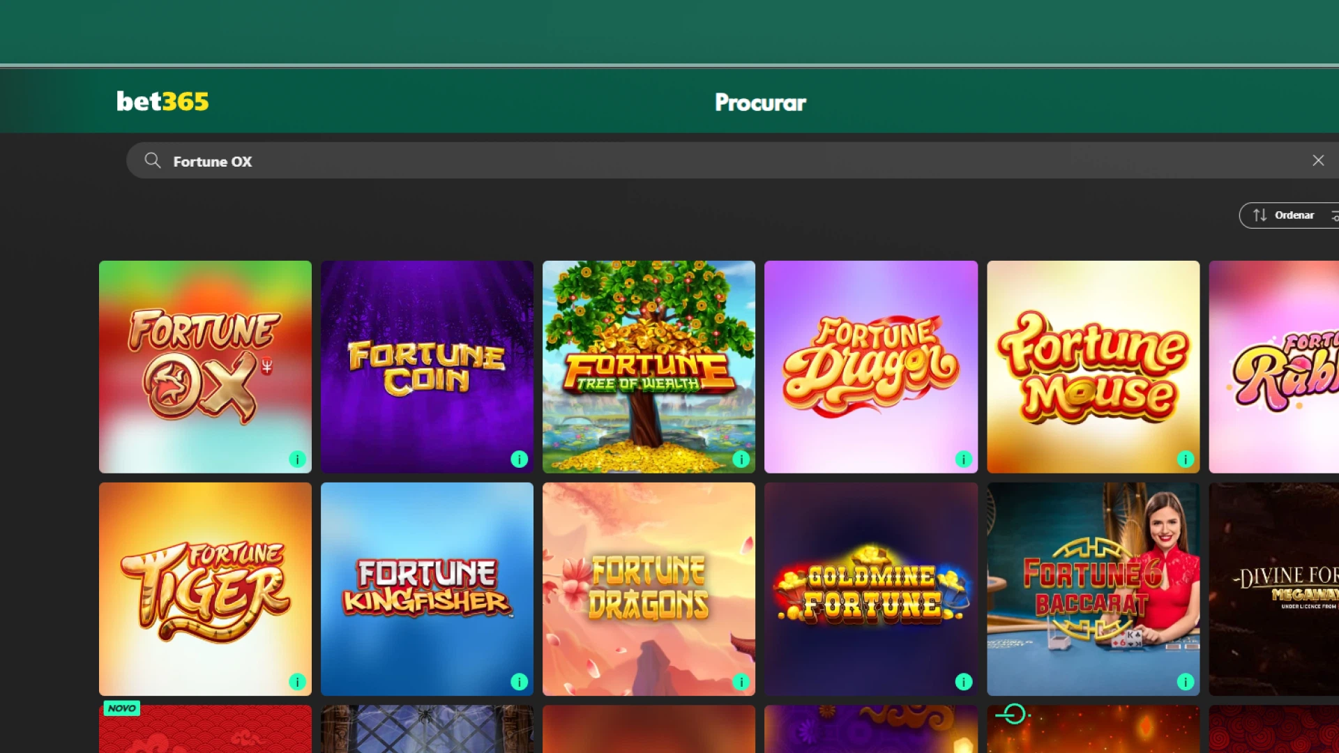 imagem Fortune OX bet365