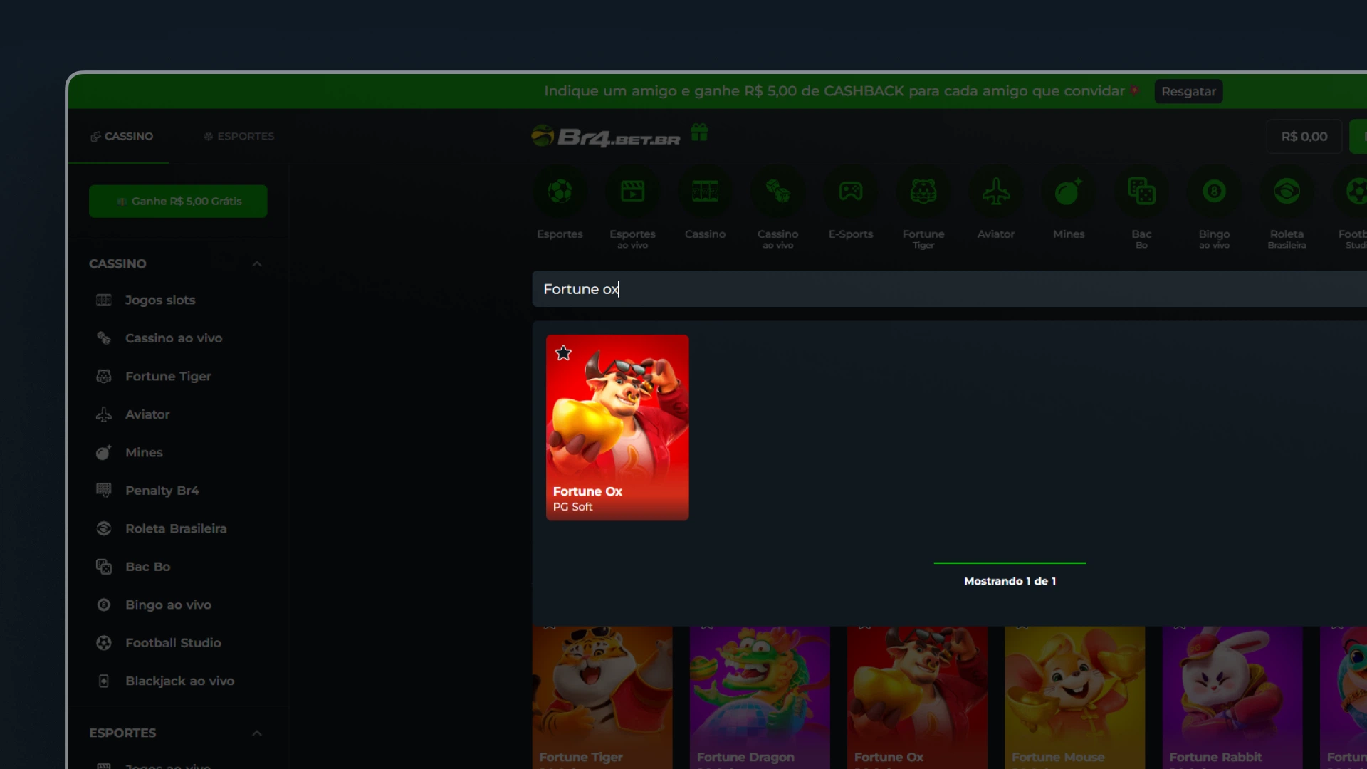 imagem Fortune OX br4bet