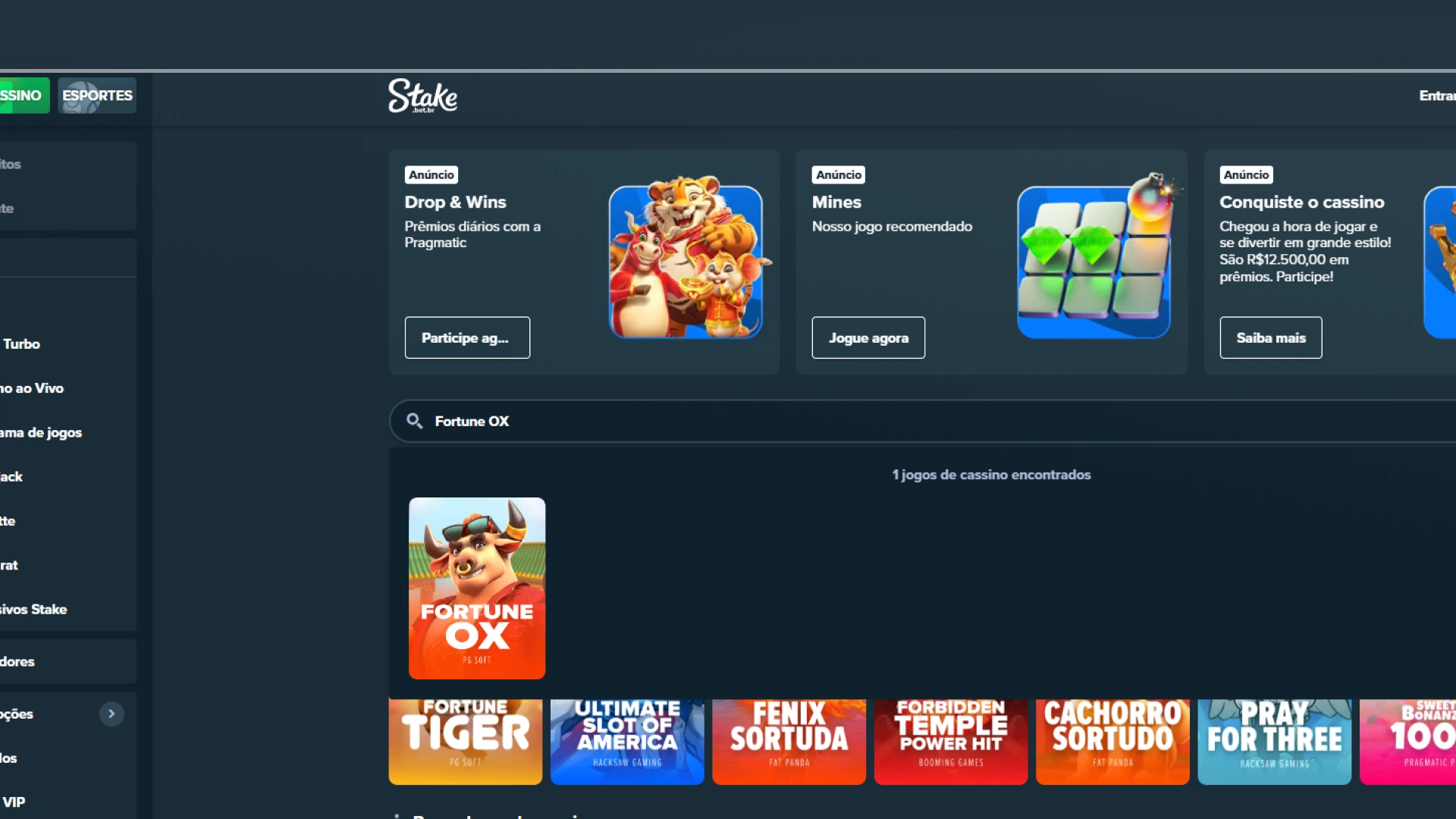 imagem Fortune OX stake