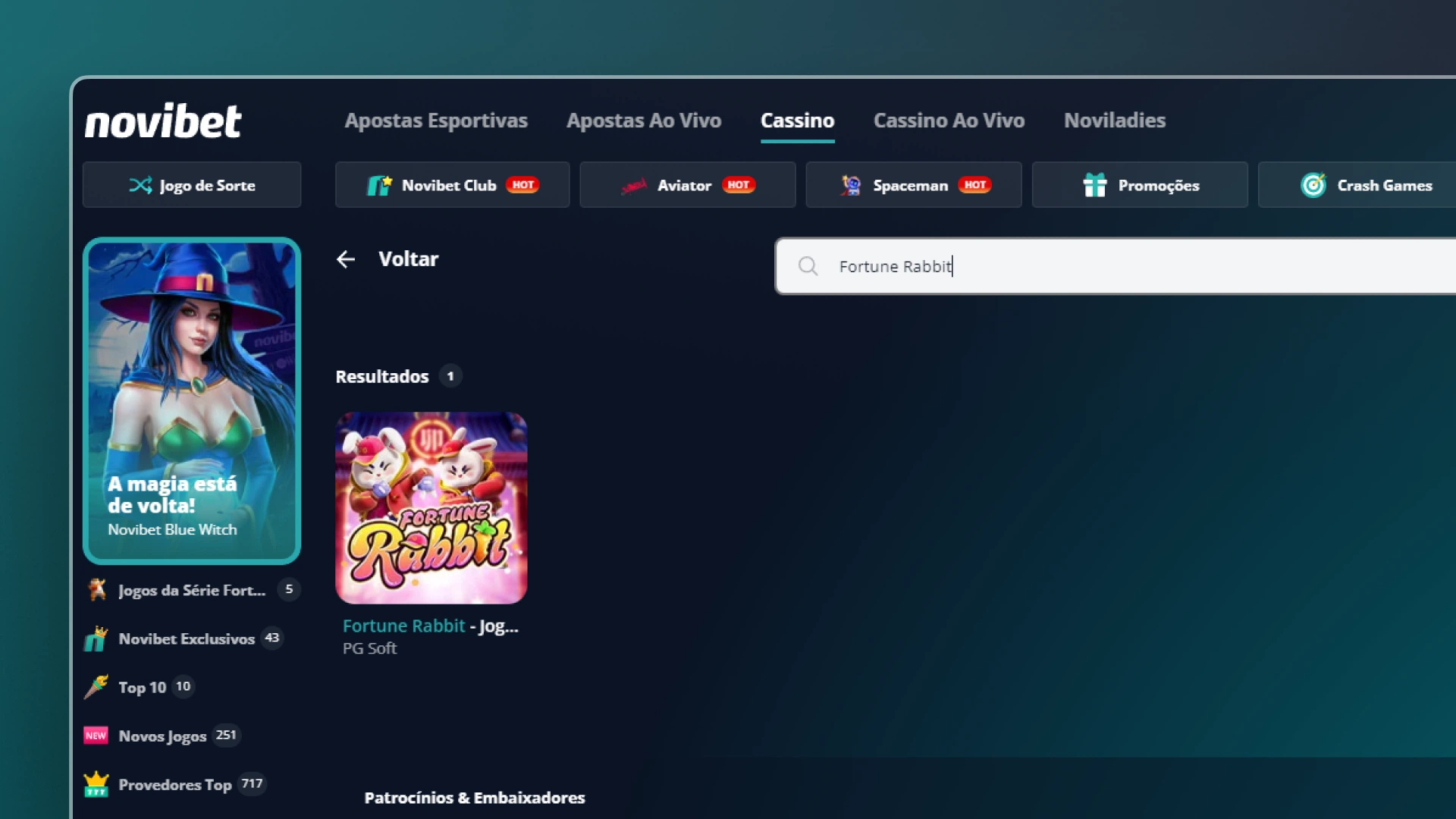 imagem Fortune Rabbit novibet