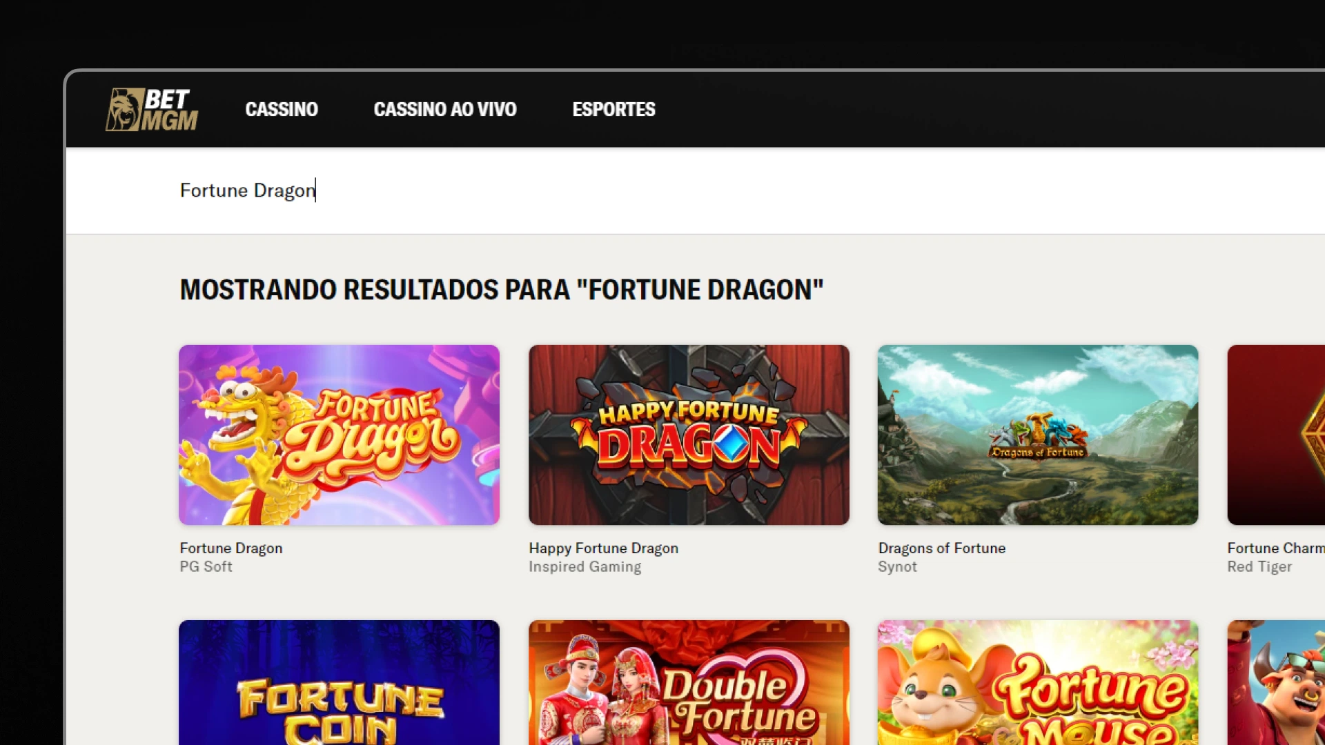imagem Fortune dragon betmgm