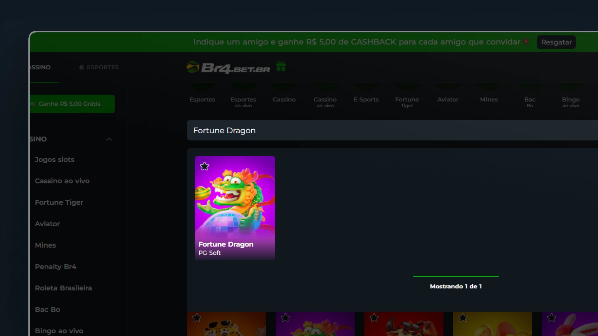 imagem Fortune dragon br4bet