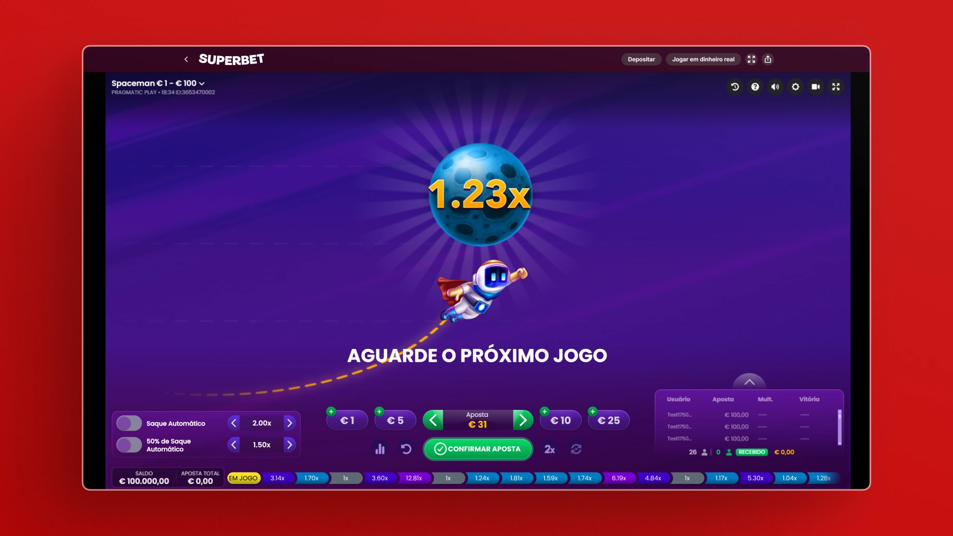 imagem Inicie a Rodada spaceman superbet