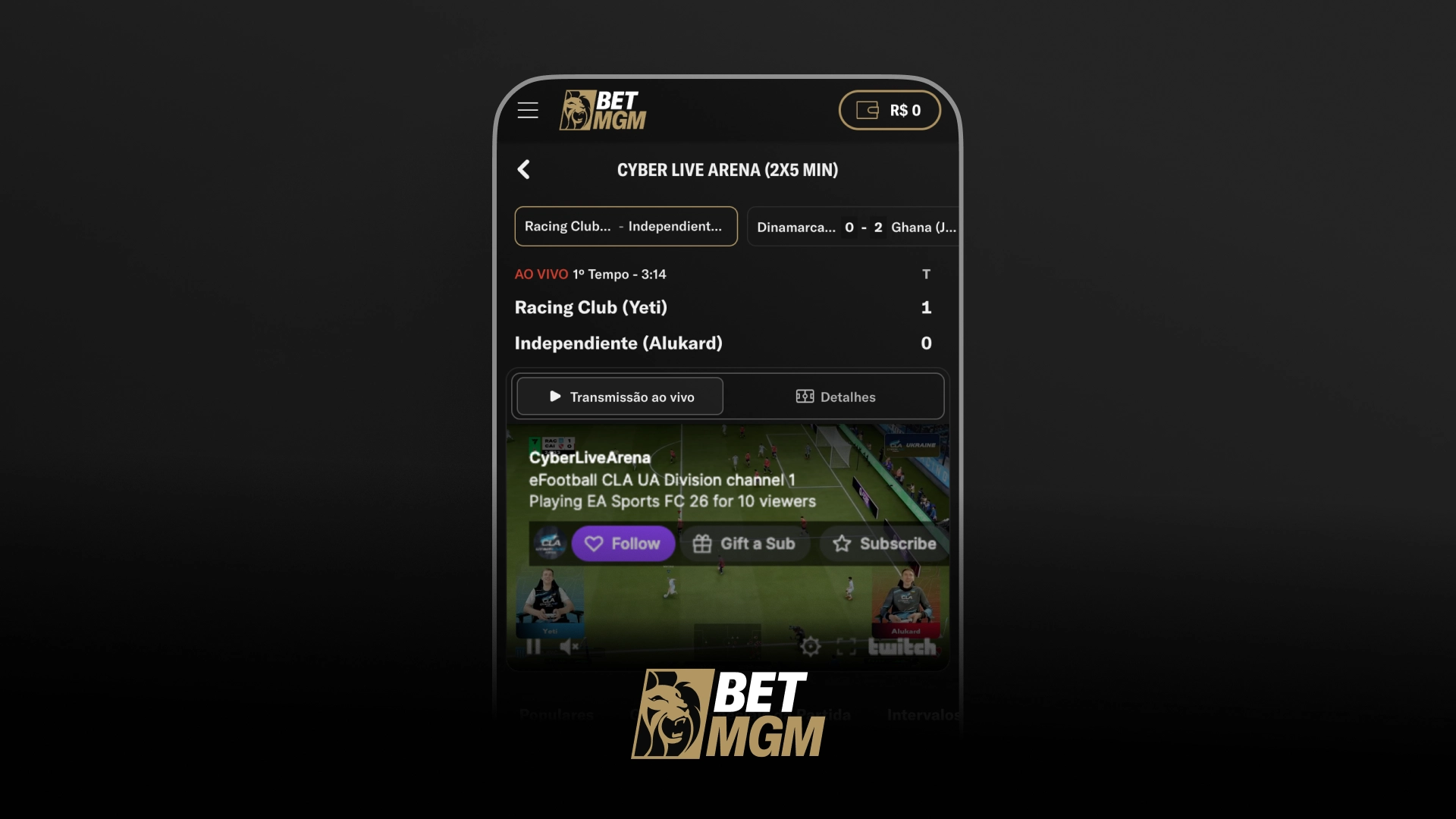 imagem Livestreaming betmgm