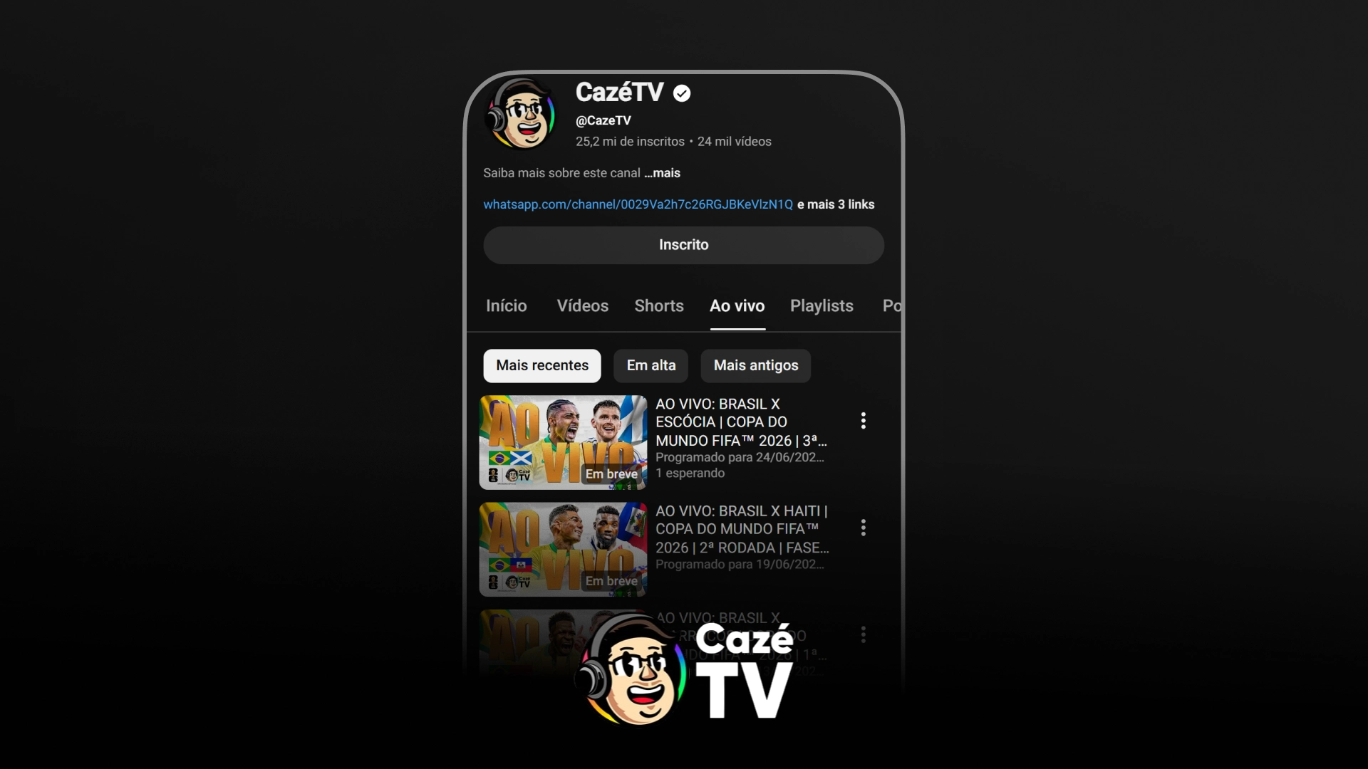 imagem Livestreaming cazetv