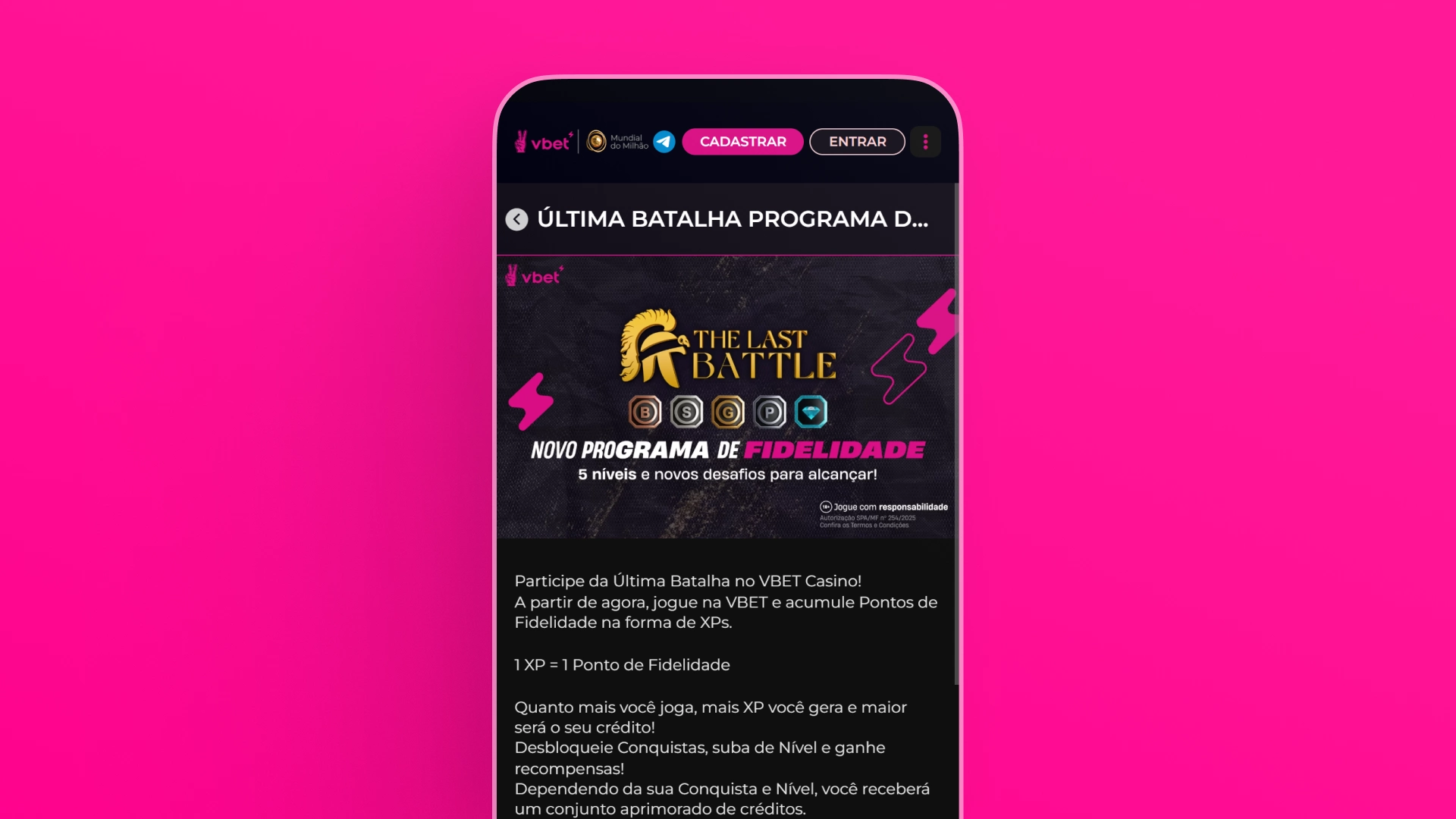 imagem Programas VIP vbet