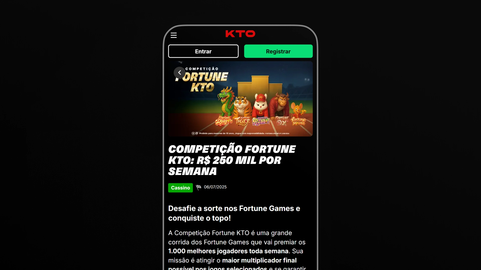imagem Promoções para Torneios KTO