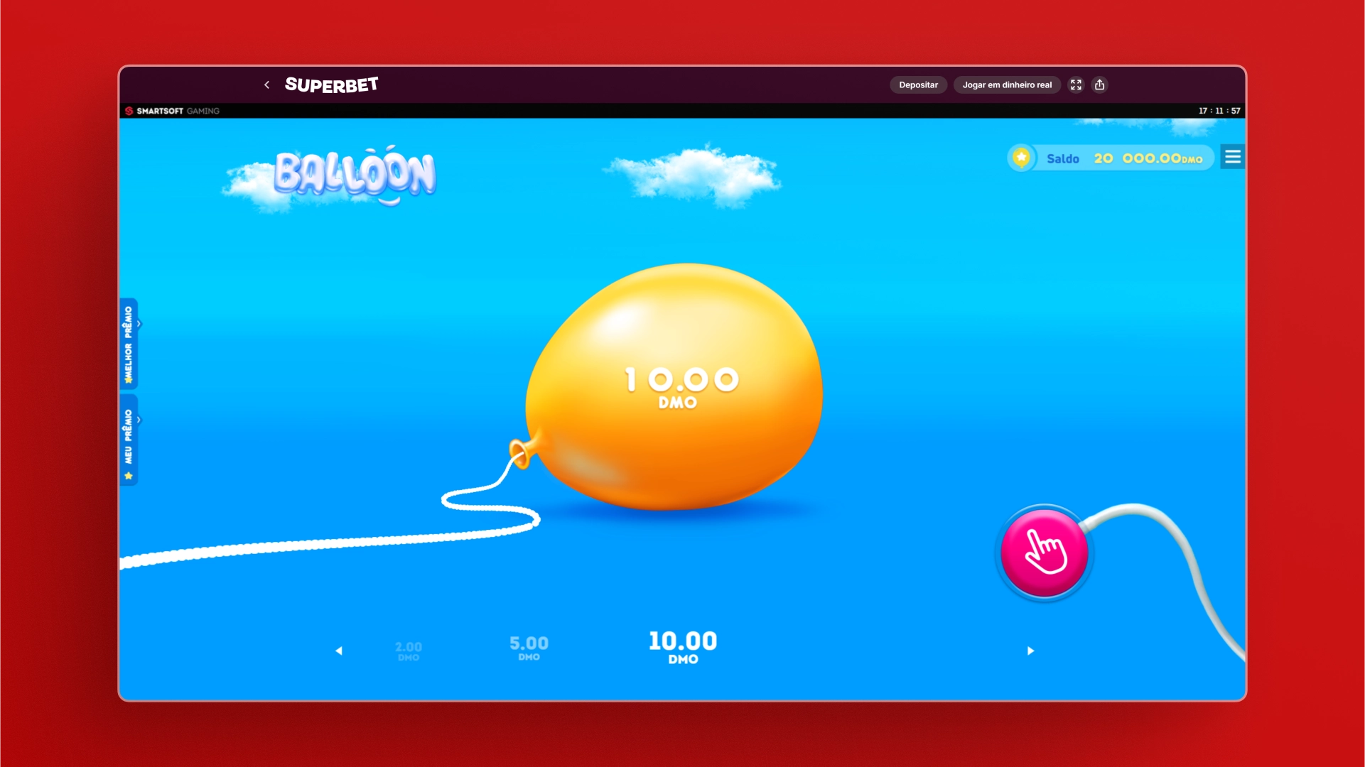 imagem Repita Ajuste ou Encerre a Sessão Balloon superbet