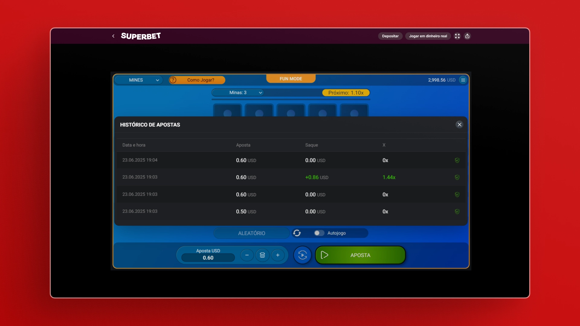 imagem Repita Ajuste ou Encerre a Sessão Mines superbet 1