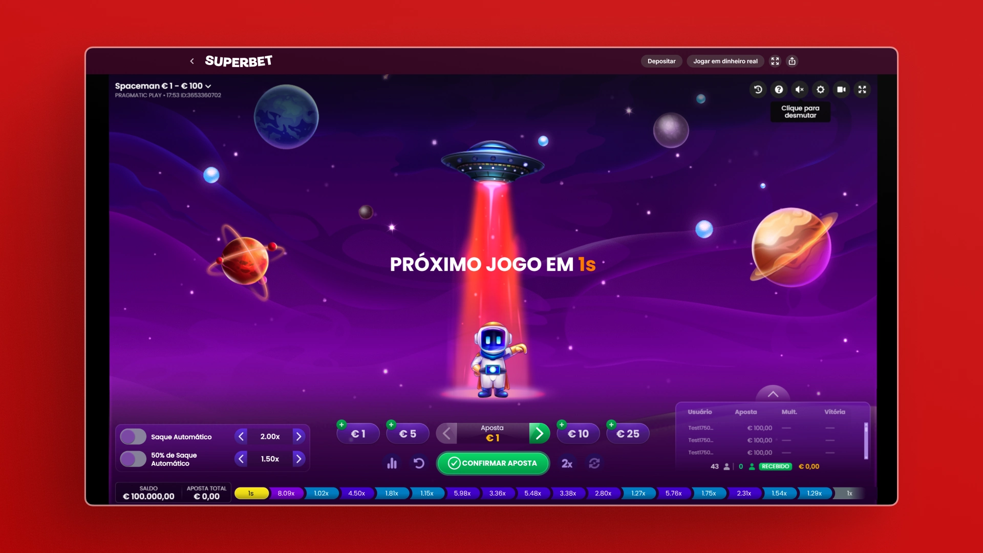 imagem Repita Ajuste ou Encerre a Sessão Spaceman superbet