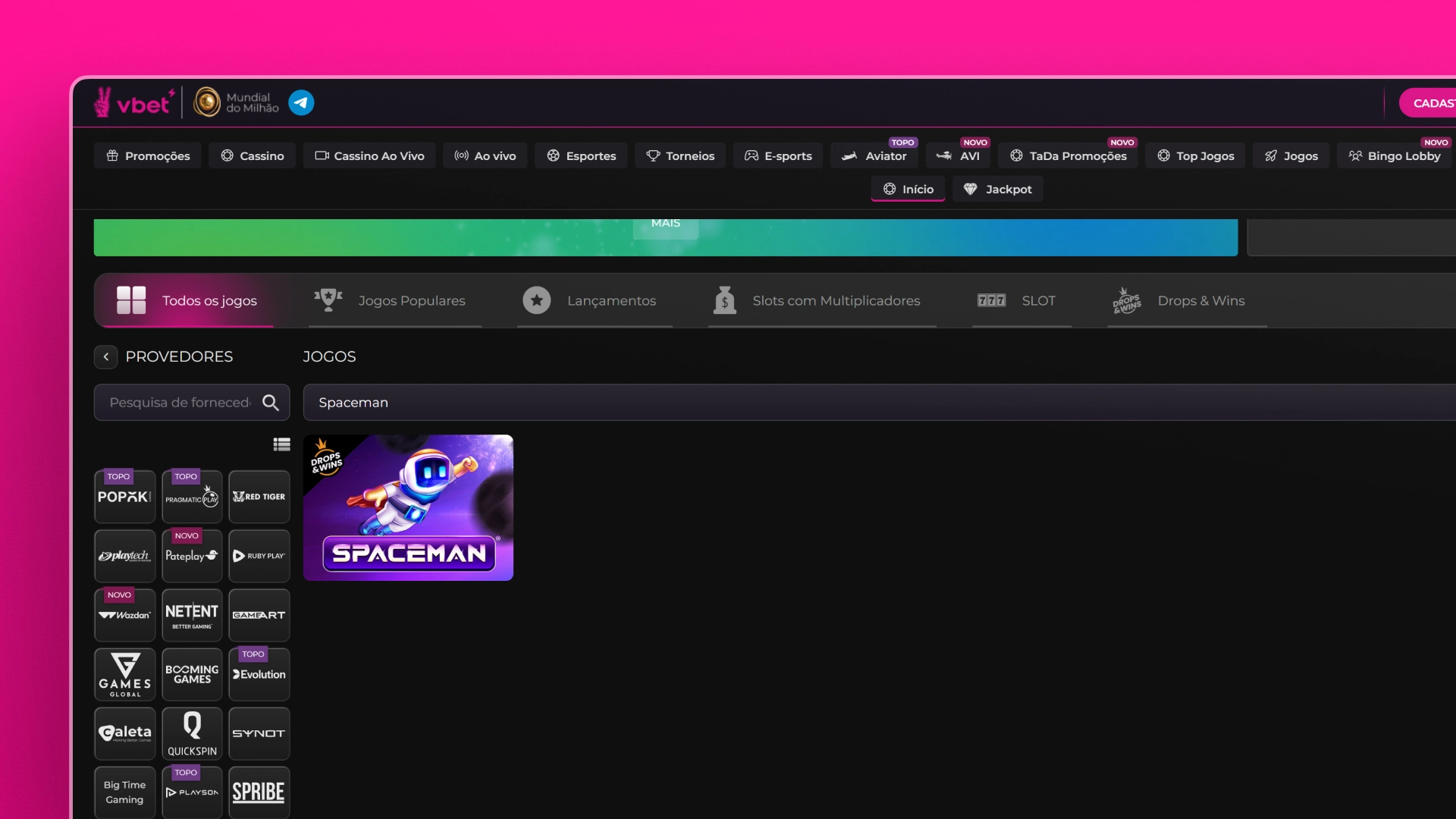 imagem Spaceman vbet