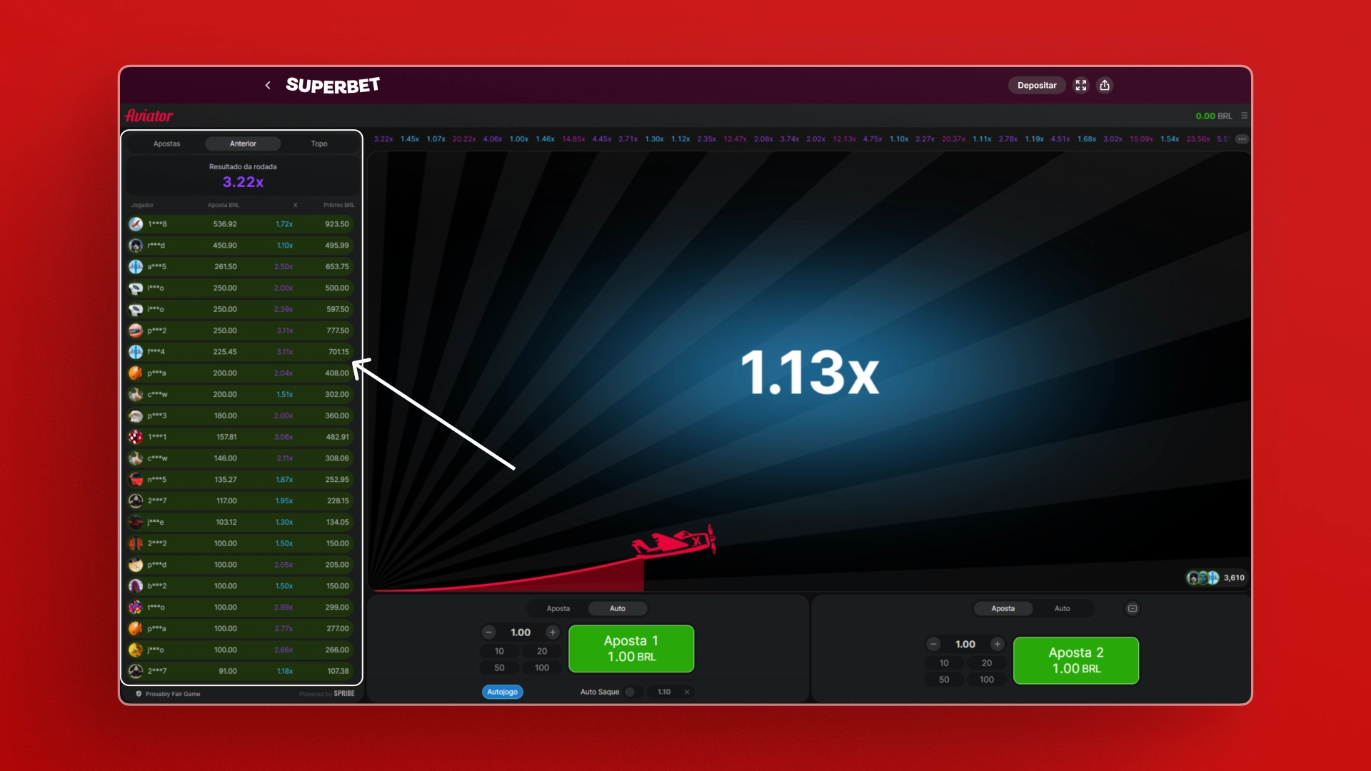 imagem Use o Histórico de Rodadas Aviator superbet
