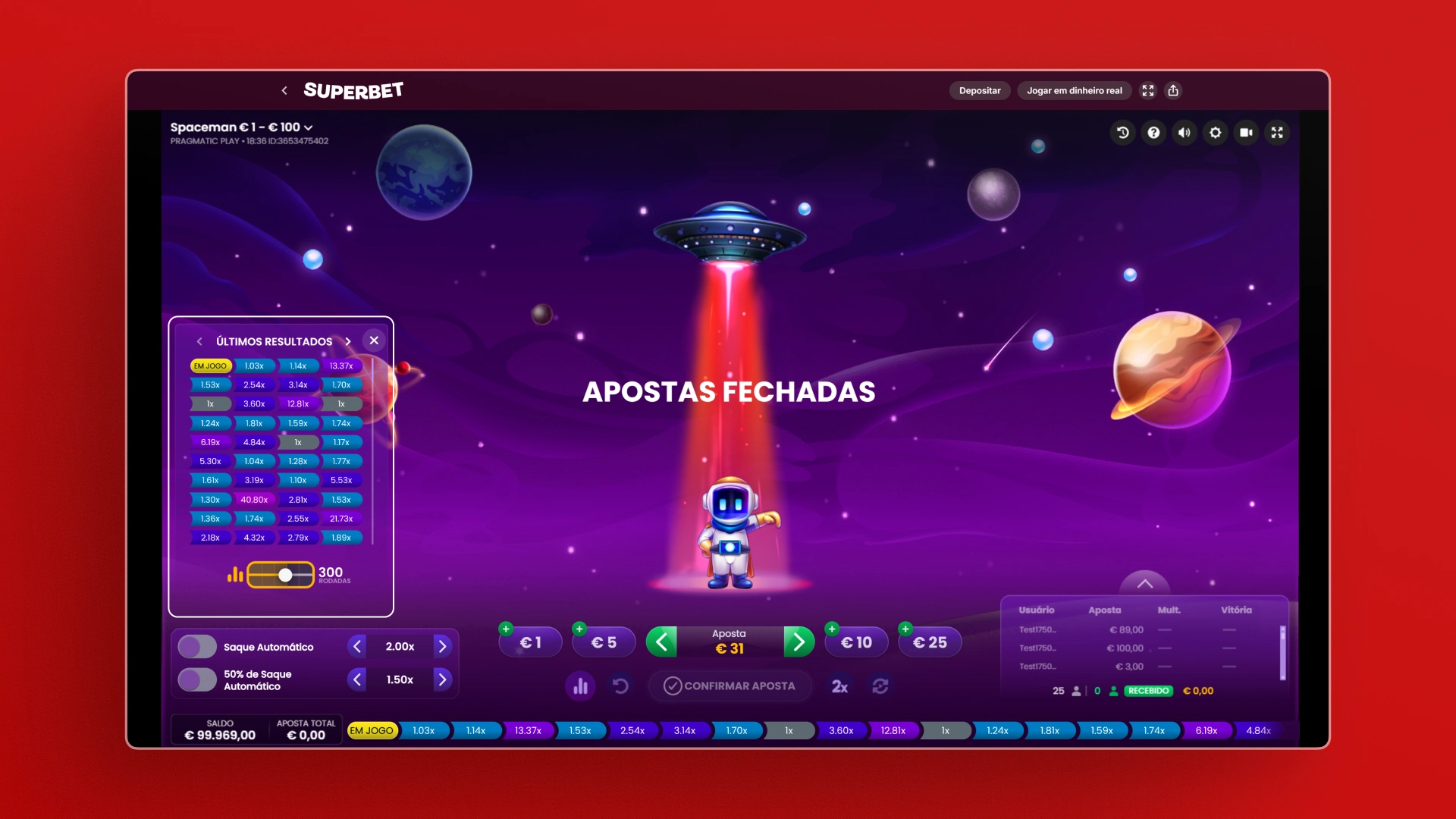imagem Use o Histórico de Rodadas Spaceman superbet