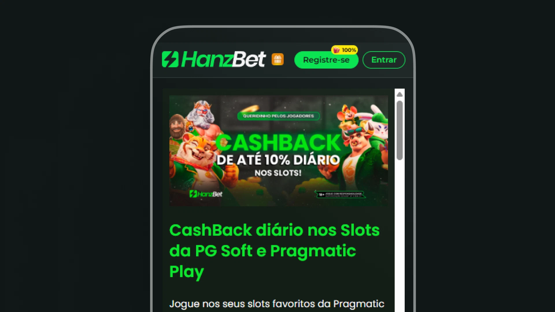 imagem bonus cashback diario hanzbet