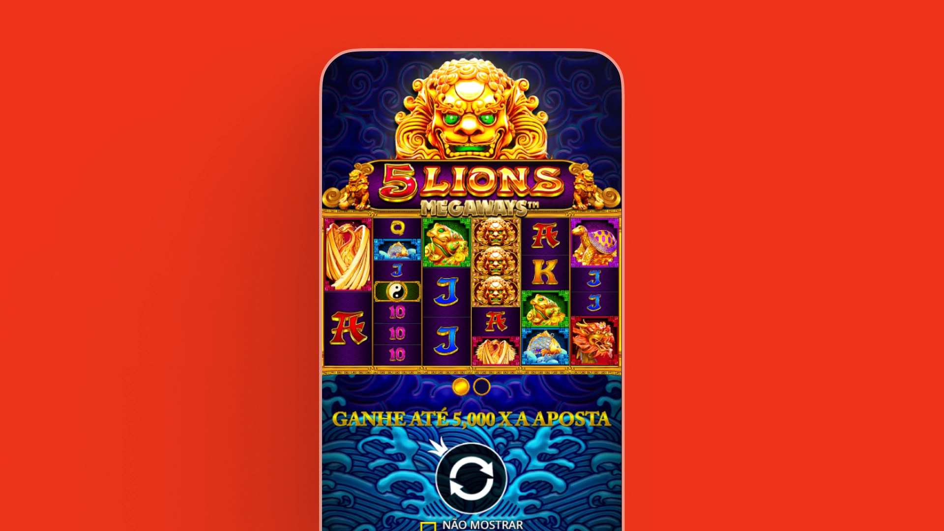 imagem captura cassino 5 lions megaway BateuBet