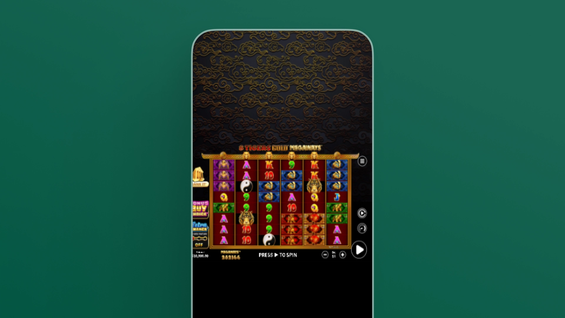 imagem captura cassino 8 tigers gold megaway bet365