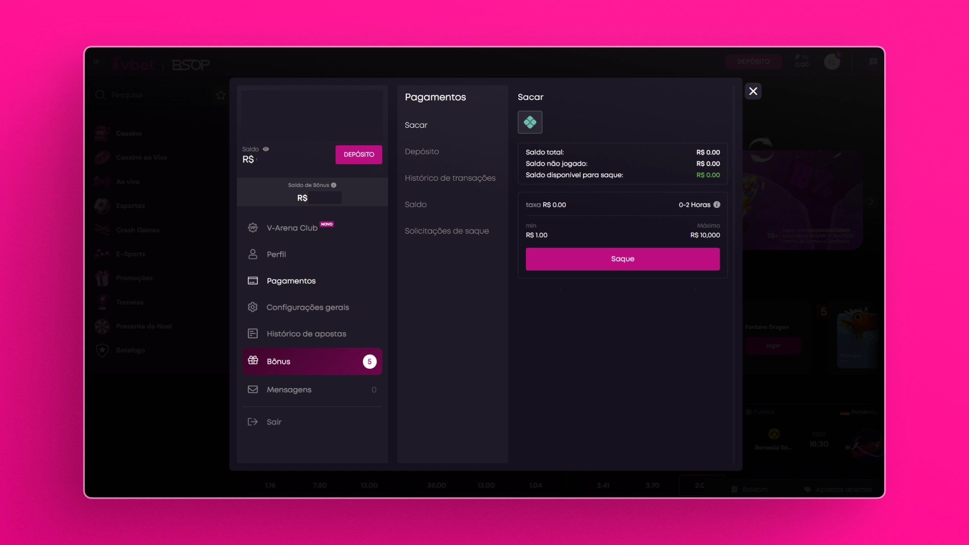 imagem como sacar 02 VBet