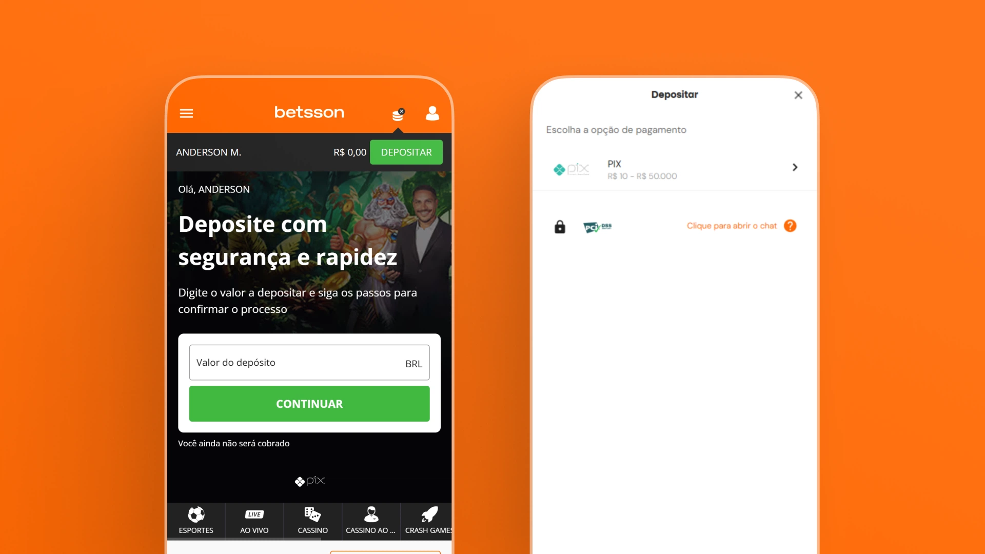 imagem deposito betsson