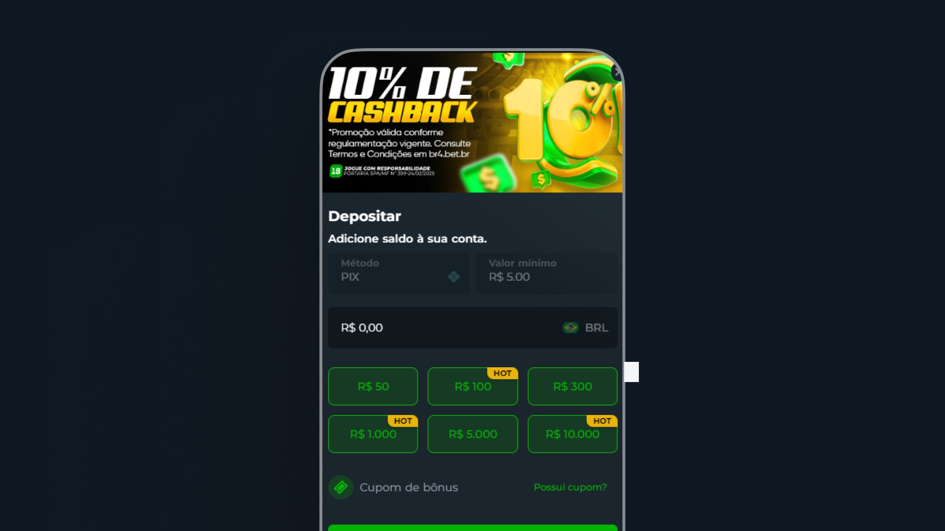 imagem deposito br4bet
