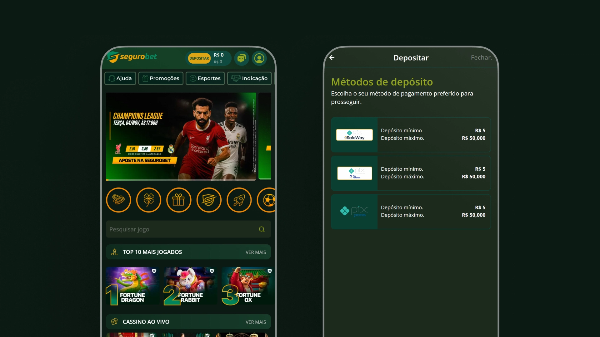 imagem deposito segurobet