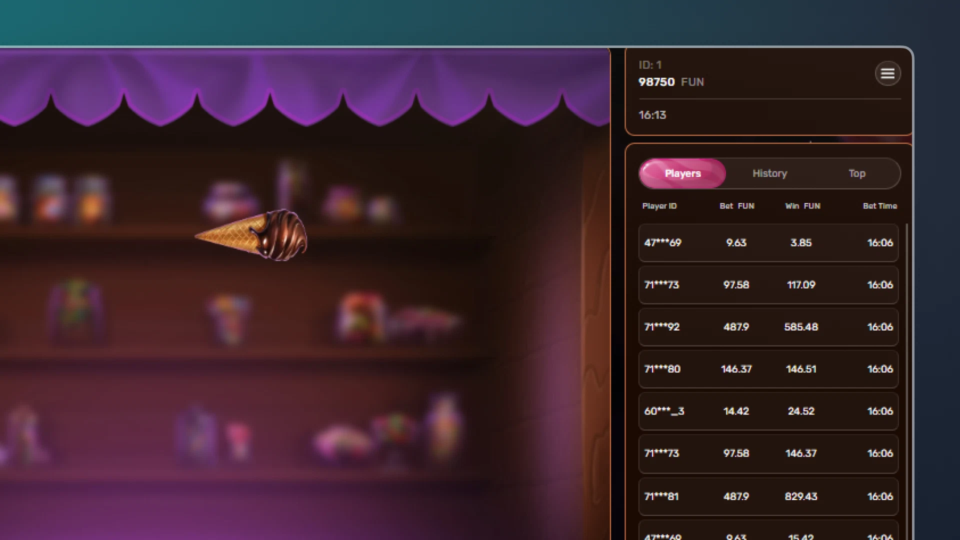 imagem historico rodada ninja crash novibet