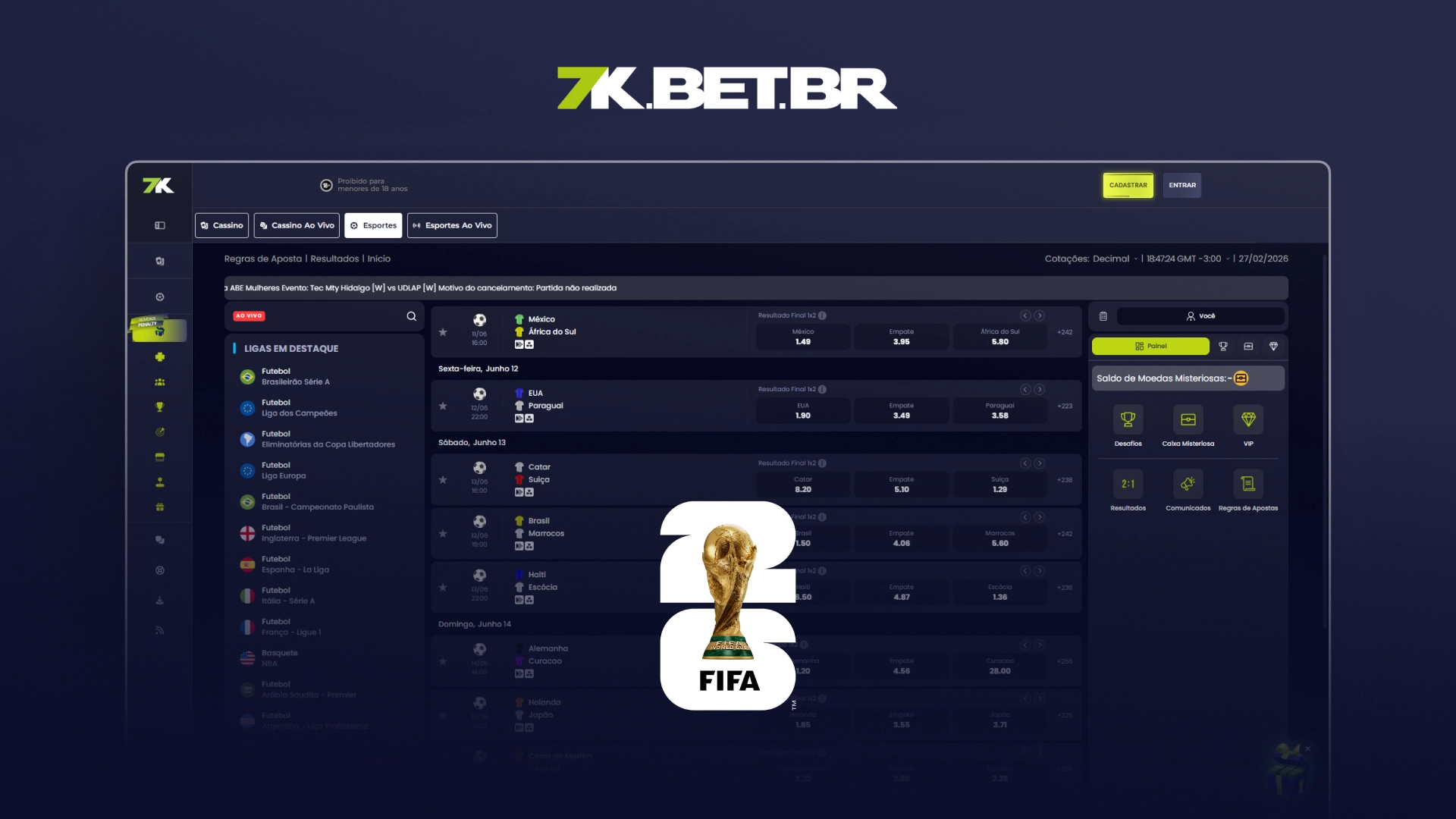 imagem ilustrativa Copa do Mundo Bet7k