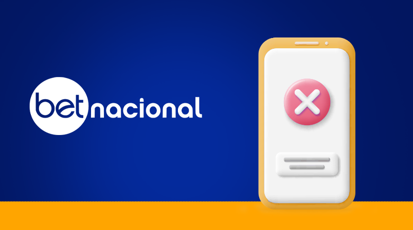 Imagem mostra ilustração de um celular com o símbolo de erro ao lado da logomarca da Betnacional