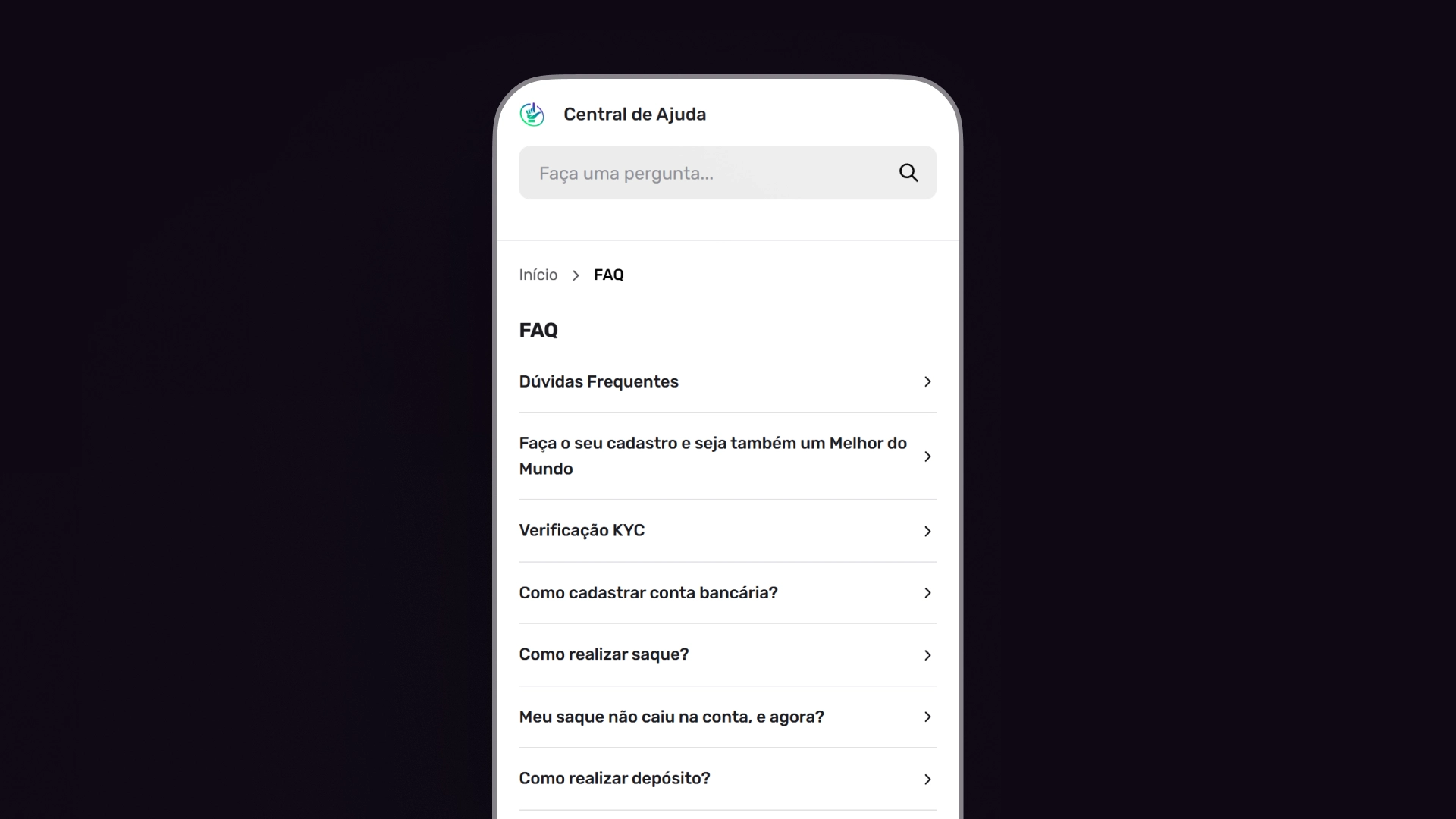 imagem ilustrativa central de ajuda Luvabet