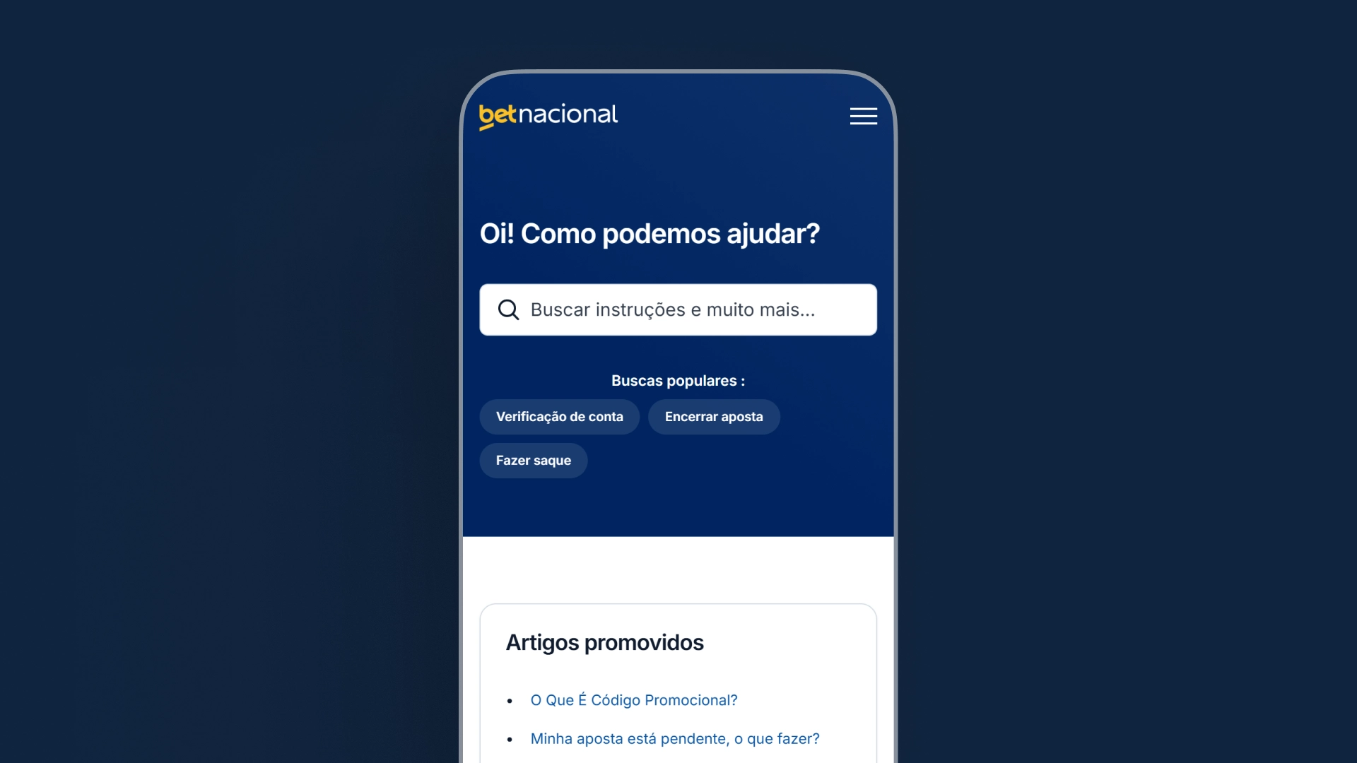 imagem ilustrativa central de ajuda betnacional
