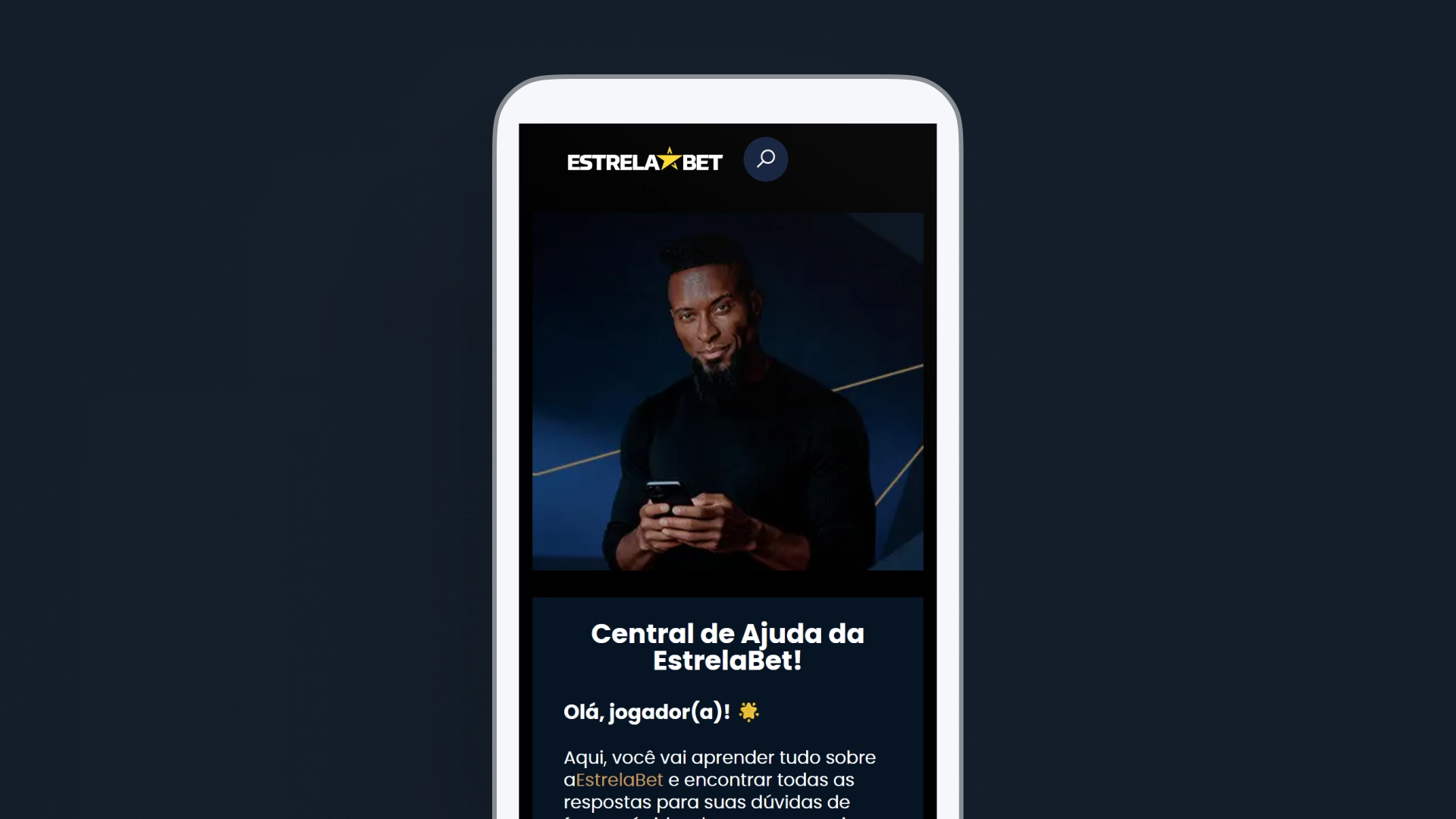 imagem ilustrativa central de ajuda estrelabet