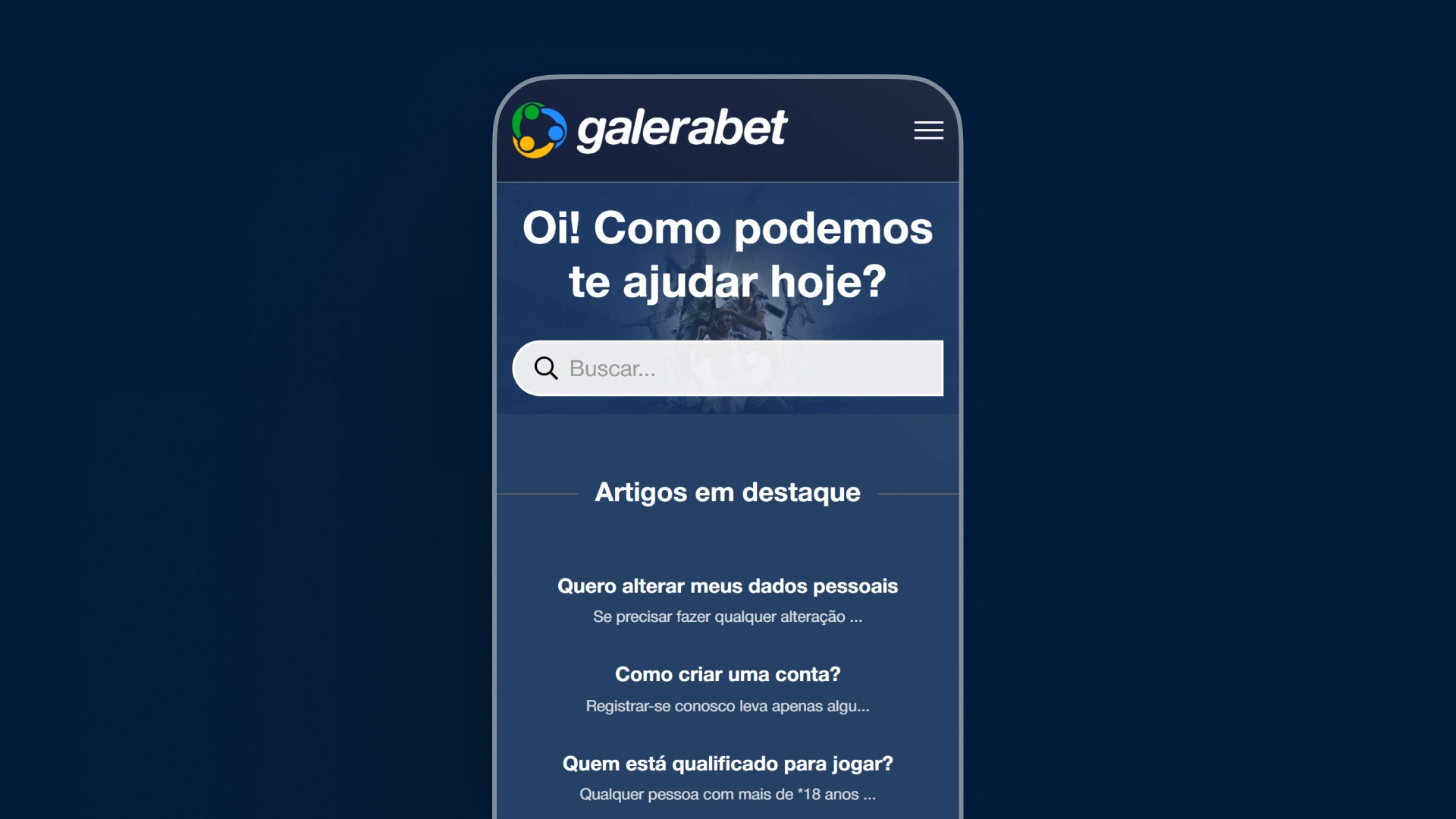 imagem ilustrativa central de ajuda galerabet