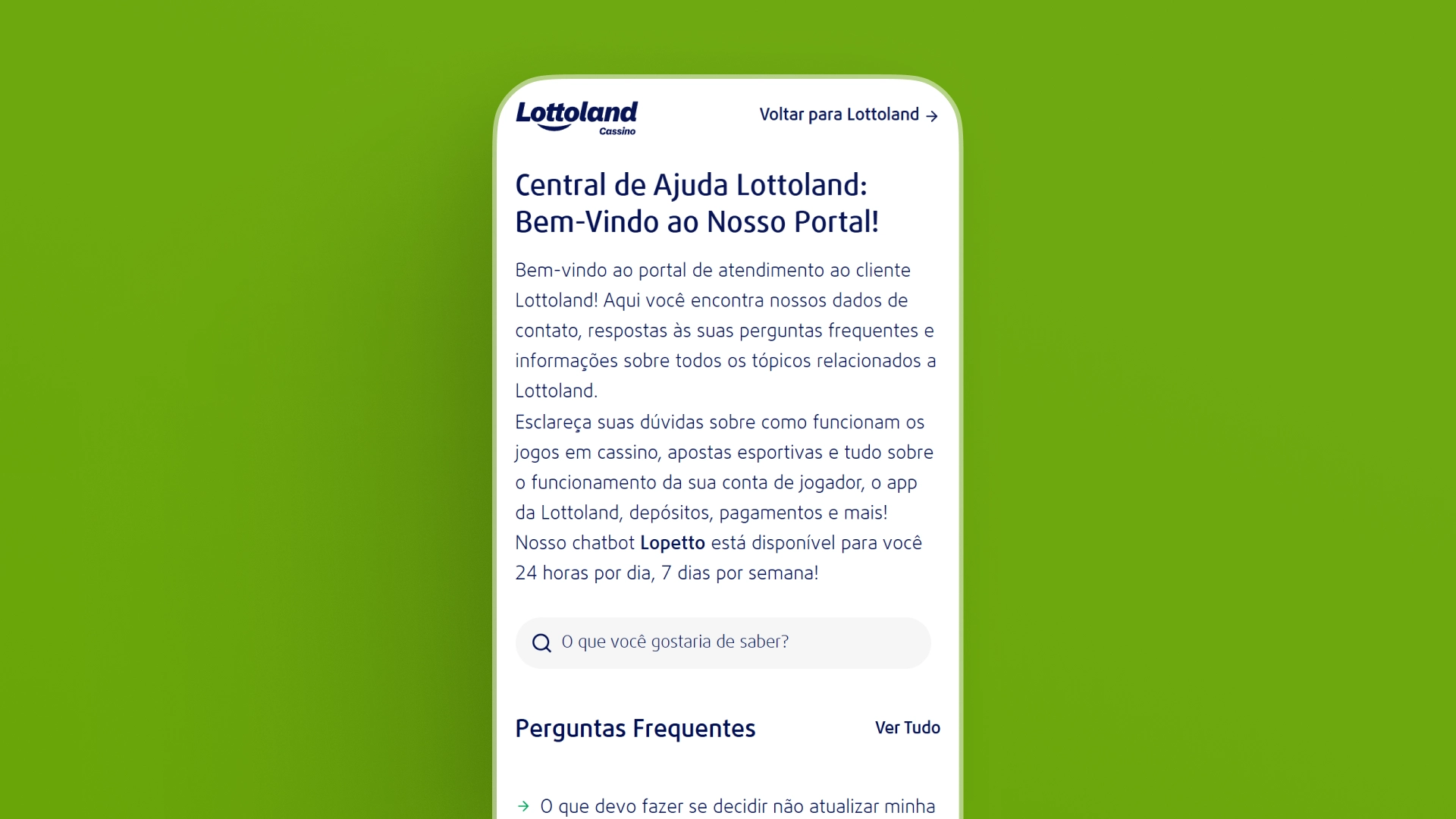 imagem ilustrativa central de ajuda lottoland