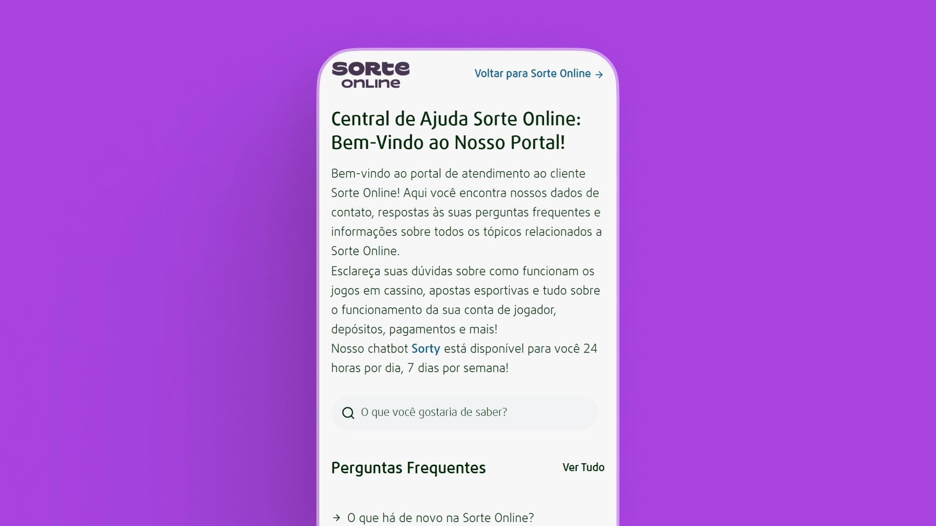 imagem ilustrativa central de ajuda sorteonline