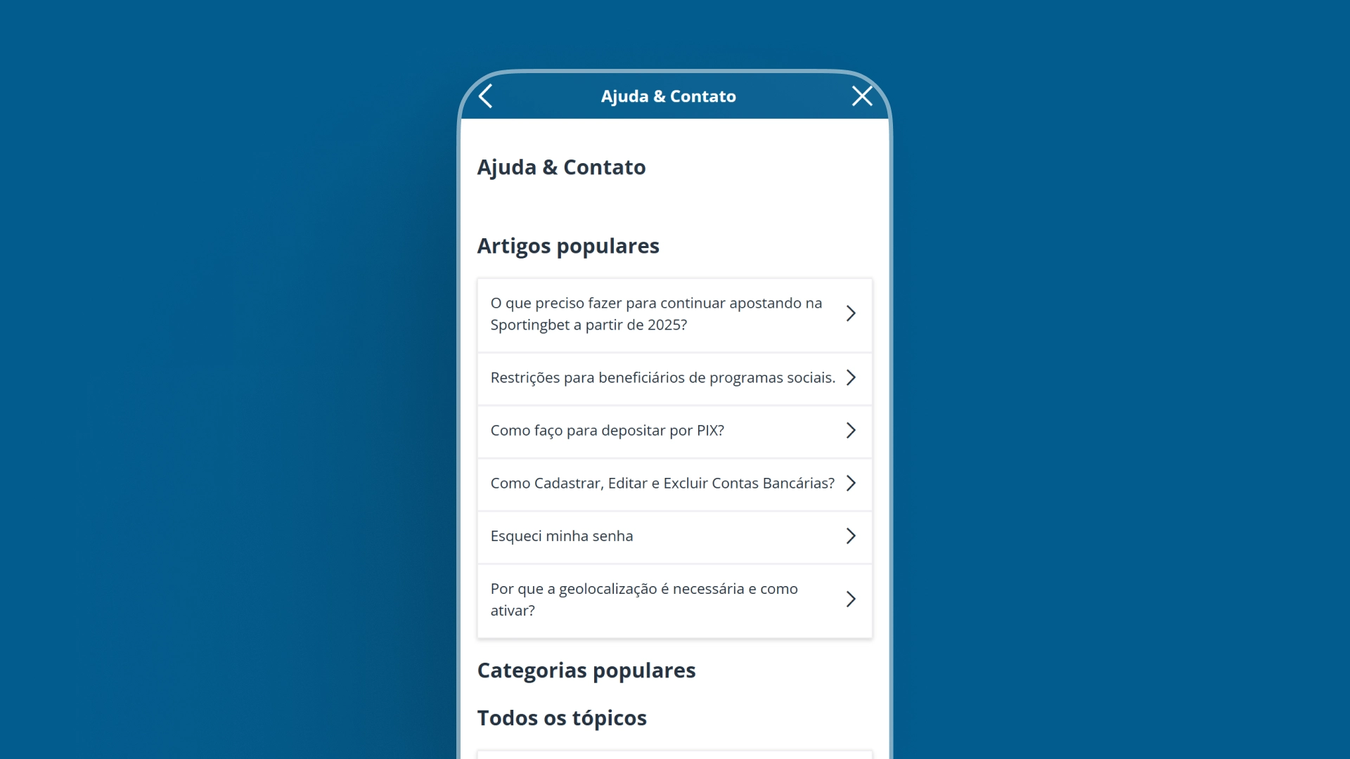 imagem ilustrativa central de ajuda sportingbet