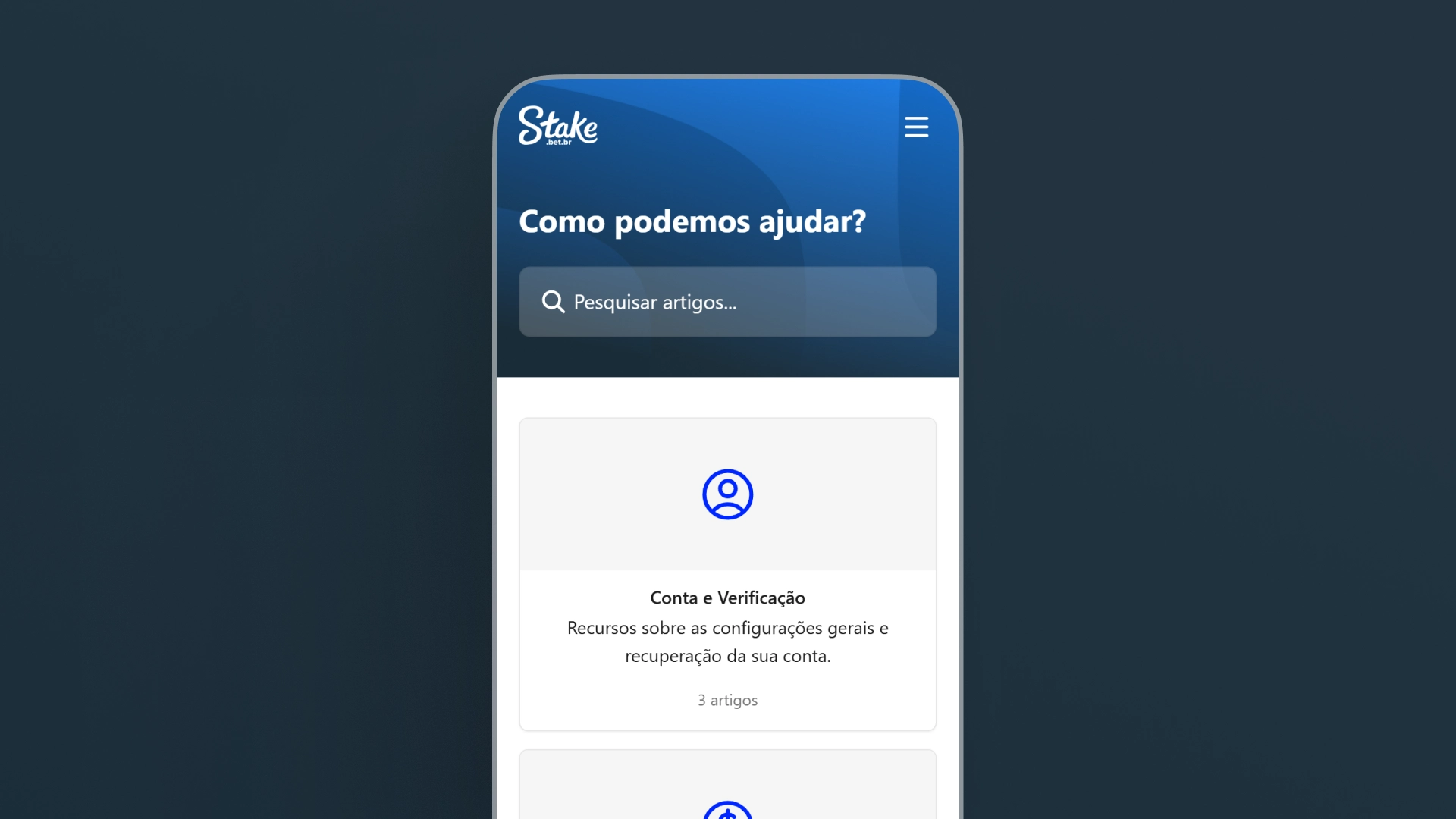 imagem ilustrativa central de ajuda stake
