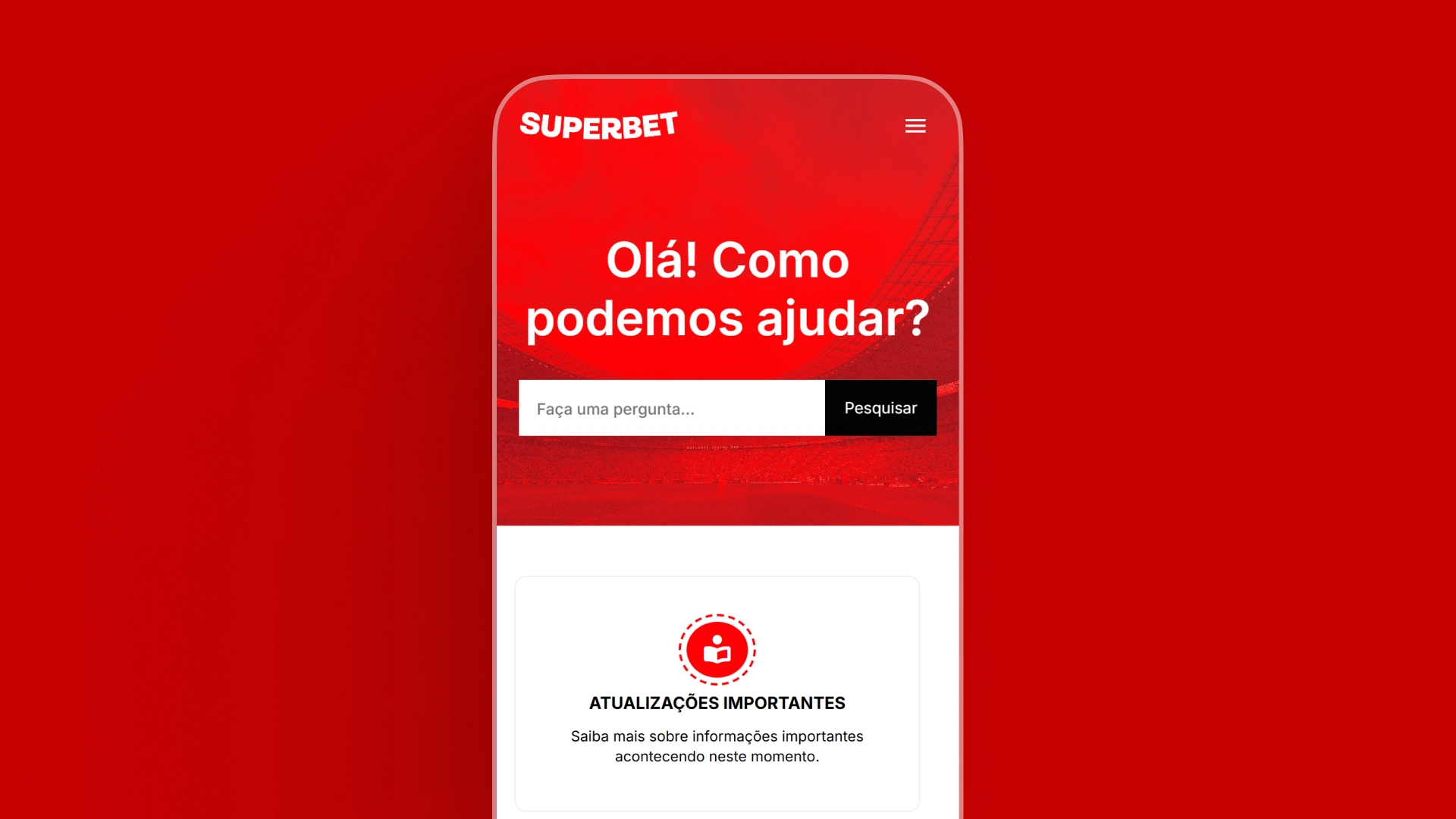 imagem ilustrativa central de ajuda superbet