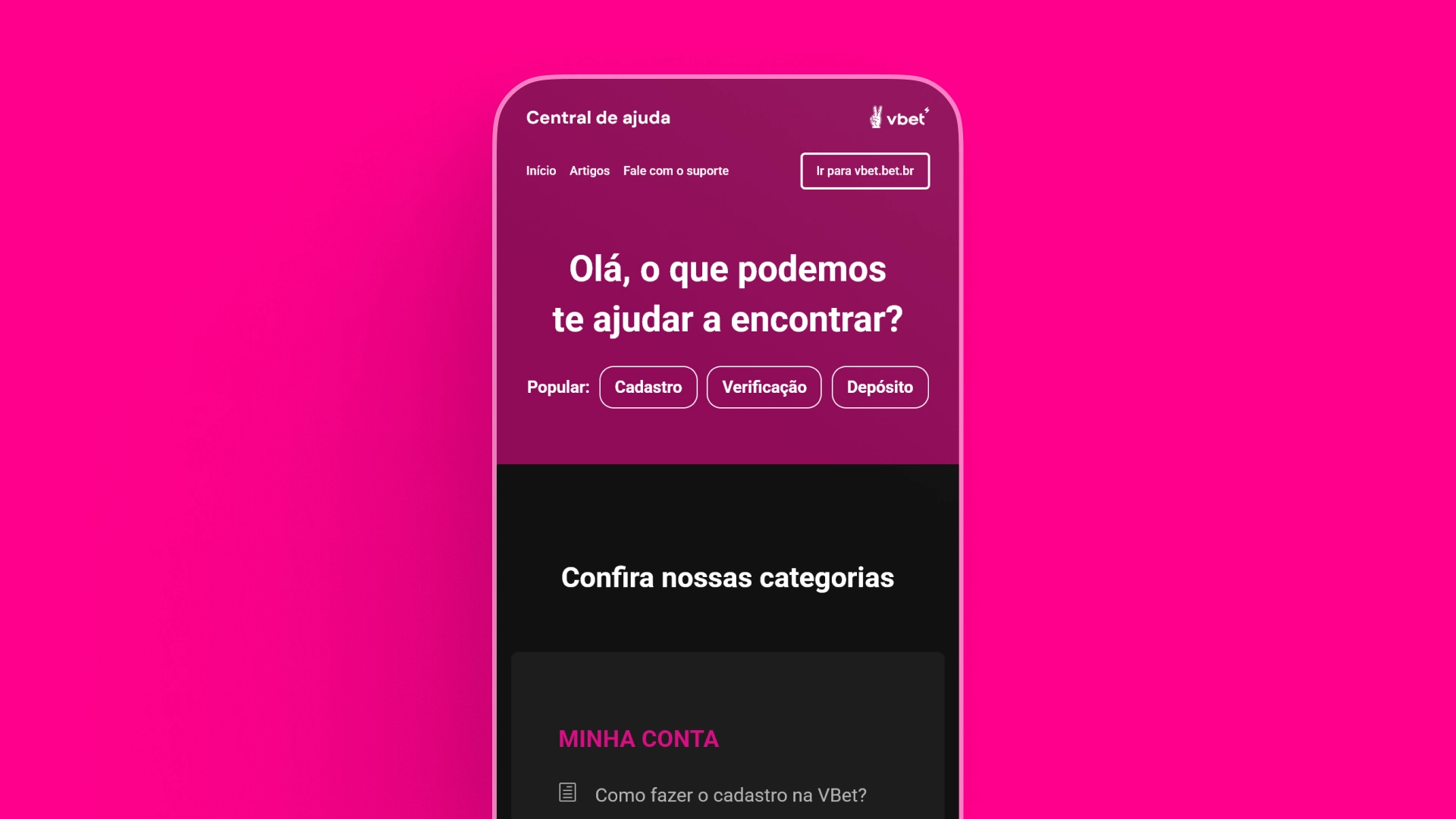 imagem ilustrativa central de ajuda vbet