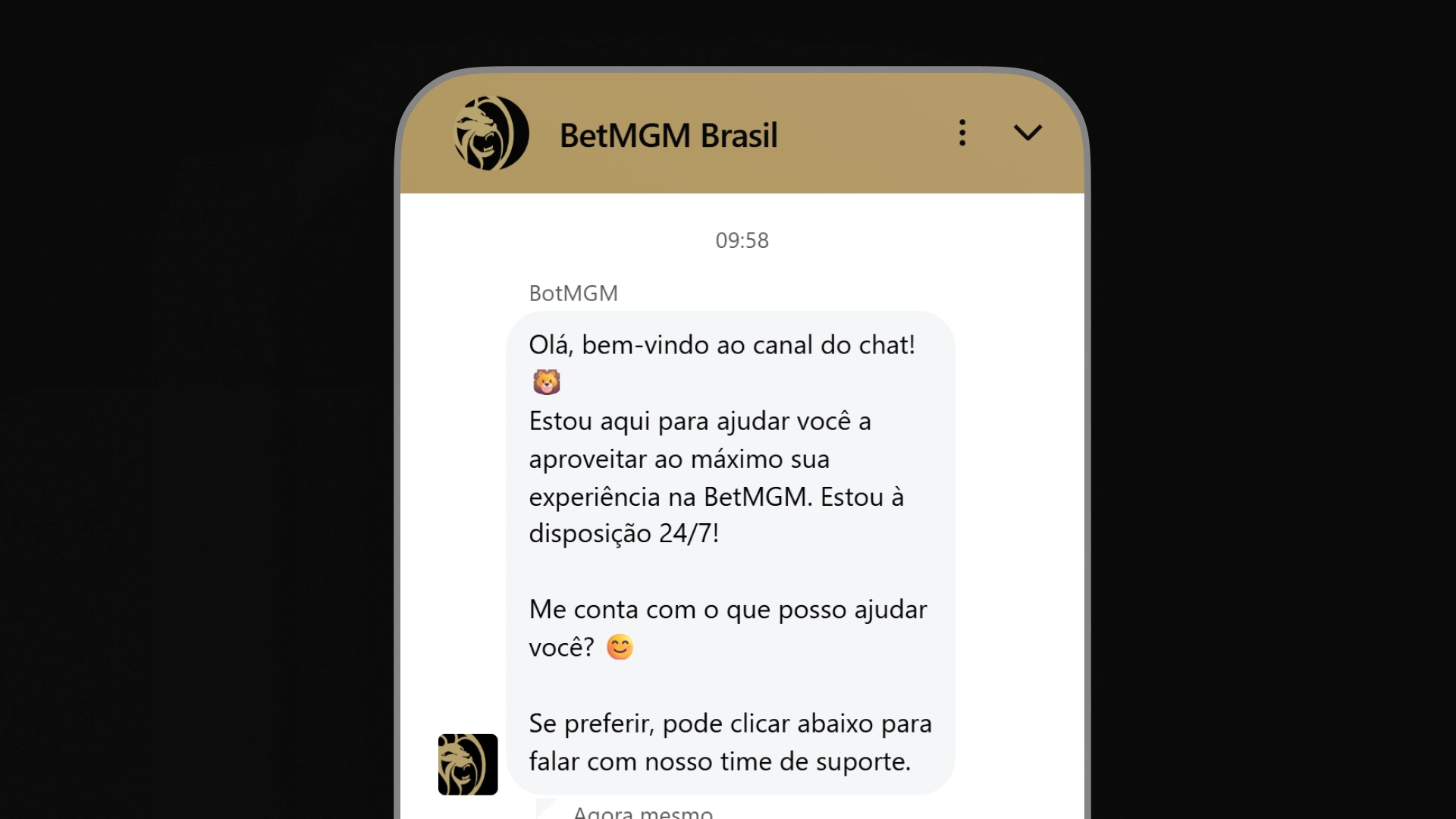 imagem ilustrativa chat betmgm